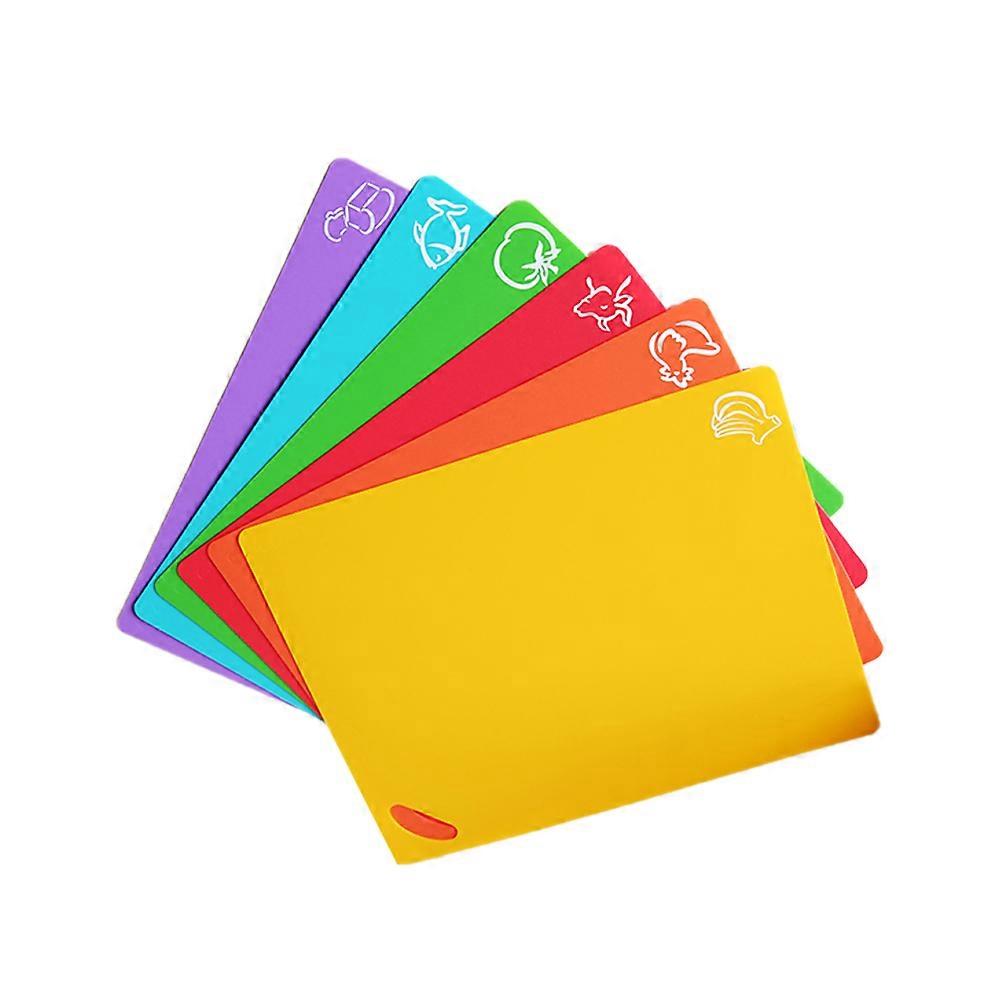 Vegetable Board Oil-Resistant Chopping Board For Home Users Assorted Color 30.5x38x0.12cm Non-Slip 6Pcs