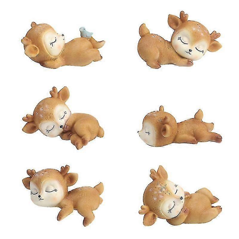 6pcs Sika Deer Figurine, Elegant and Whimsical Home Decor