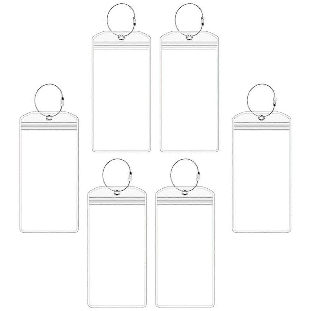 Luggage Id Labels Travel Luggage Tag Suitcase Name Tag 6Pcs Silver