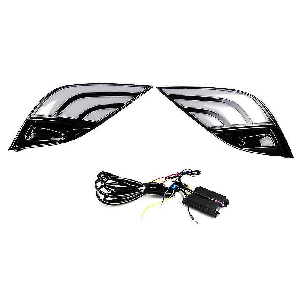 1 Pair Daytime Running Light Suitable for Certain Brand Vehicles 2018 Front Lights 3-Color LED Turn Signal Lamp Car Modification