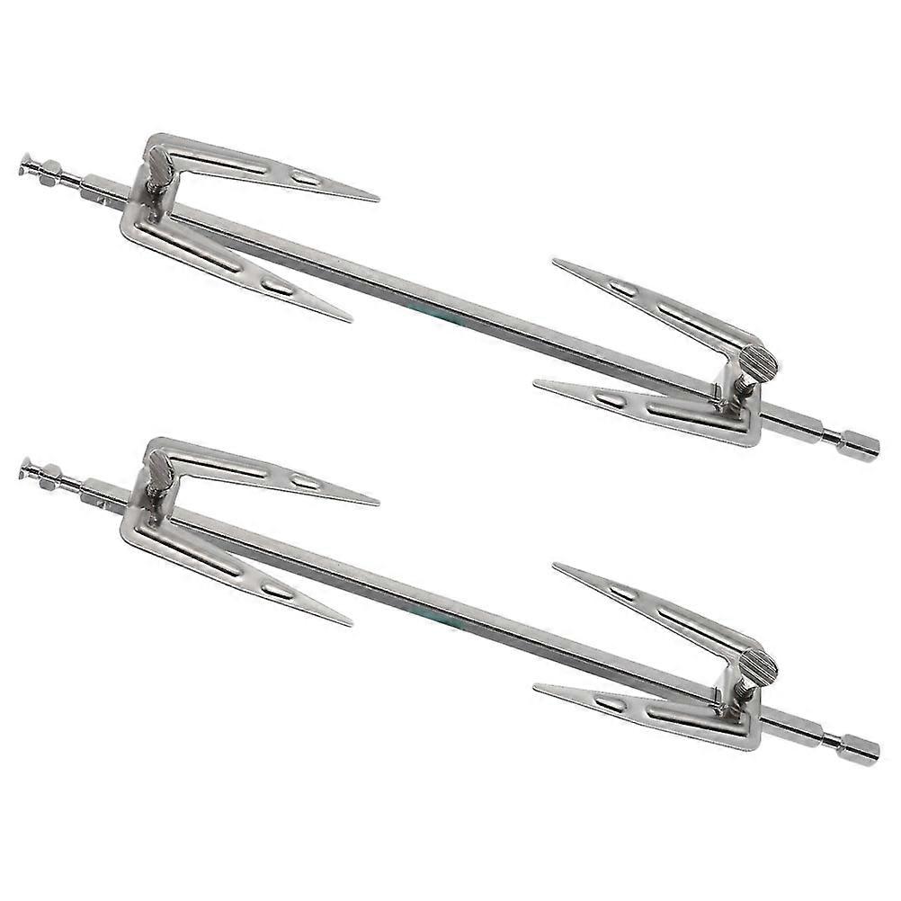 Grill Fork Food Rotating Forks Stainless Steel Grill Fork Barbecue Home Users 25x5cm Safe to Use 2Pcs