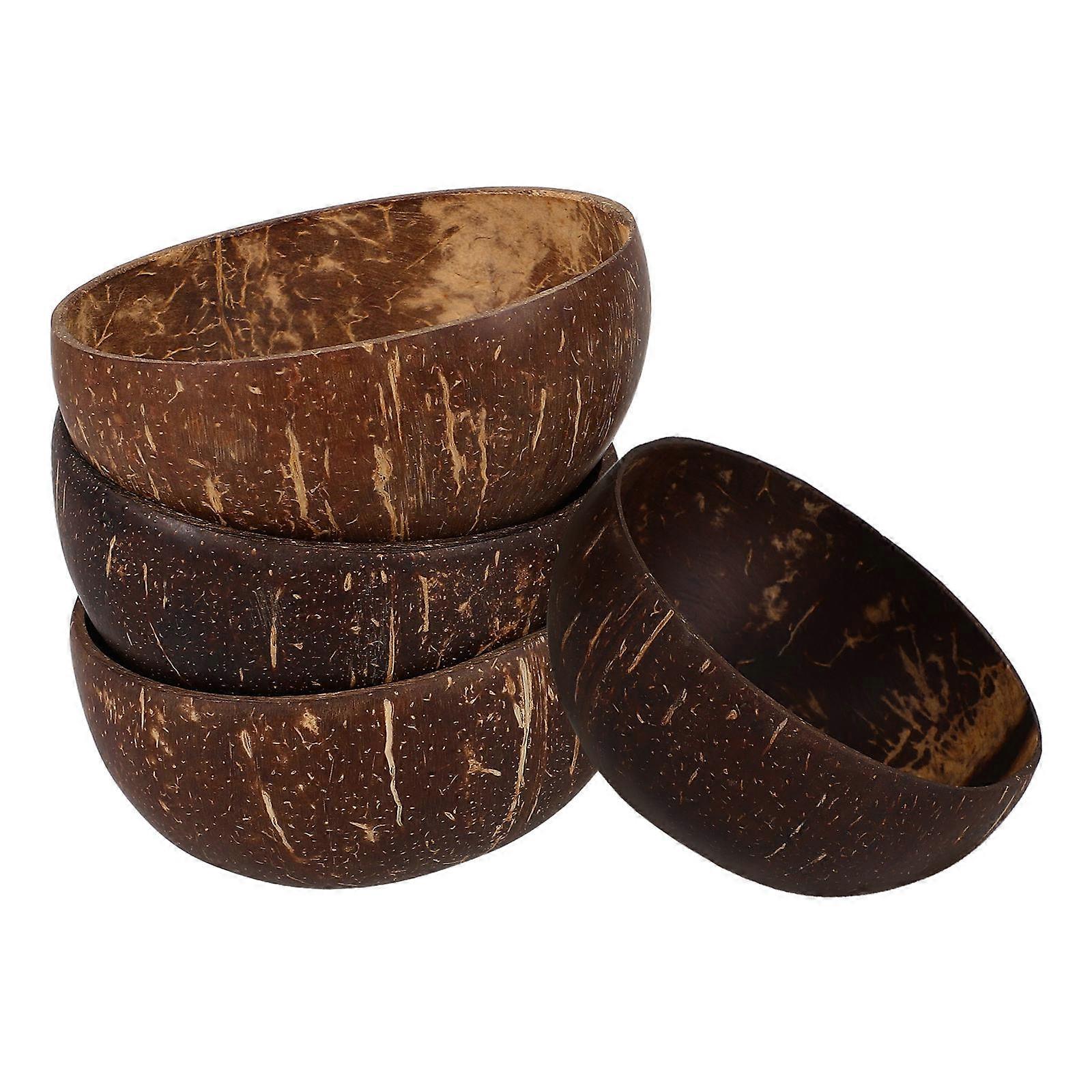 kokosnød skål snack opbevaring kaffe farve 4stk