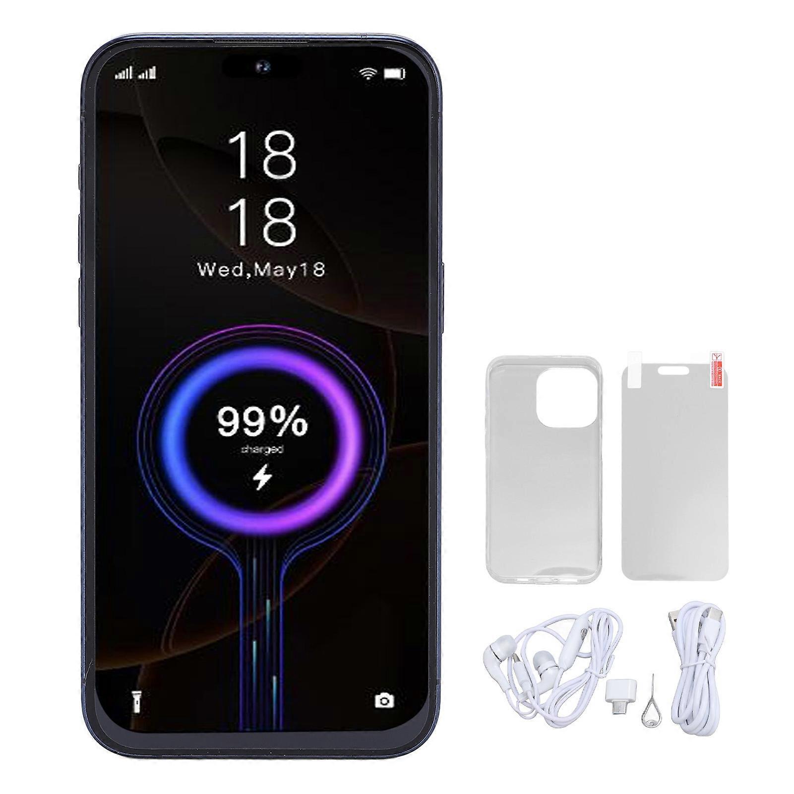 Blue 6.5" Smartphone, 8GB+512GB, 4G, MTK6762, AI Cameras, Android 14, NFC, Dual SIM