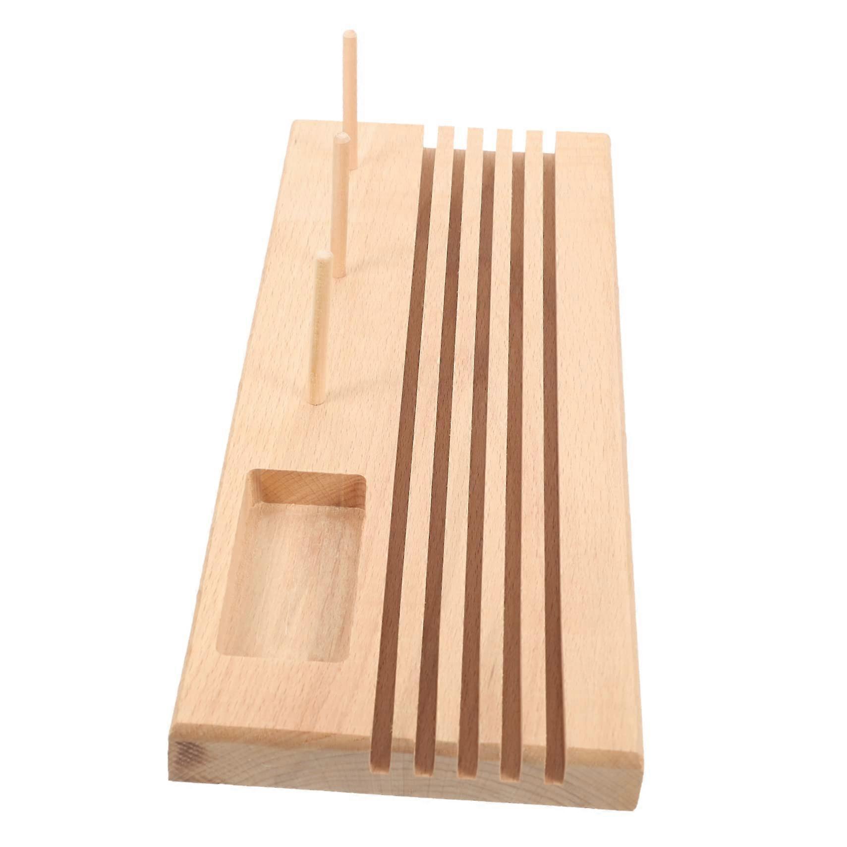 DIY Tools Bobbin Holder Wooden Thread Stand Organizer for Quilting Ruler Fixed Device Sewing Craft Frame