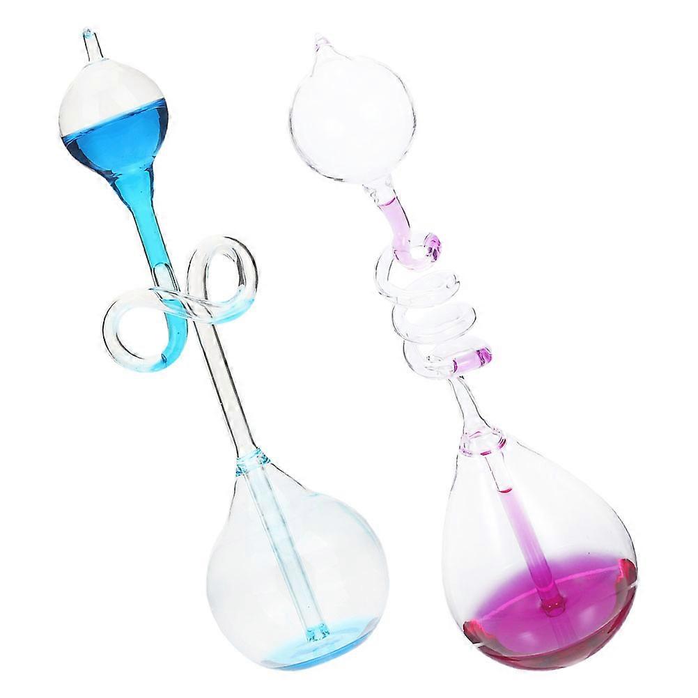 Spiral Glass Timer Novelty Hourglass Temperature Sensitive Body Heat Reaction Assorted Color 17.50X4.50X4.50CM 2Pcs
