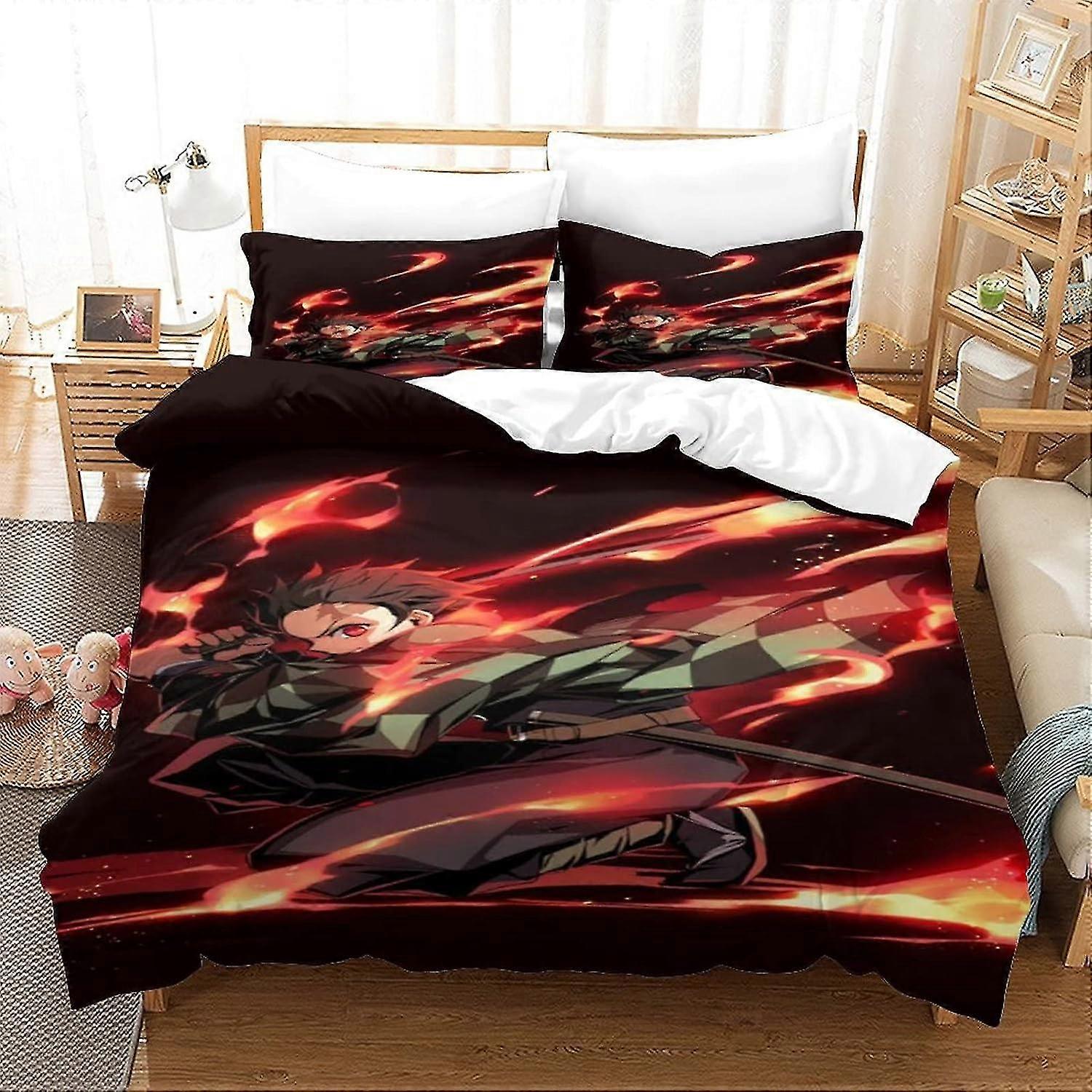 3-Piece Bedding Set with 3D Print Comforter Cover and Zipper for Teens, Kids, and Adults - Soft Microfiber Bedspread