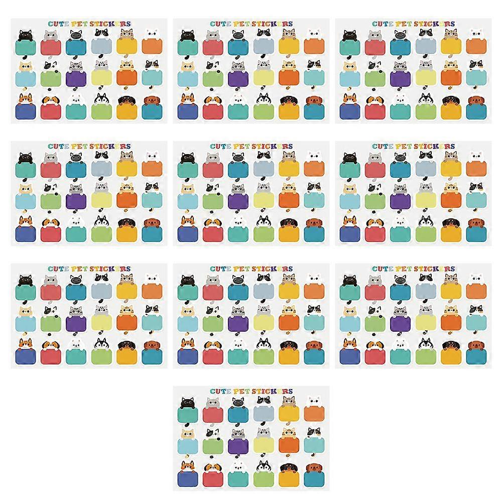 10 Sheets of Self-adhesive Name Label Stickers Cartoon Name Tags Reminding Tags