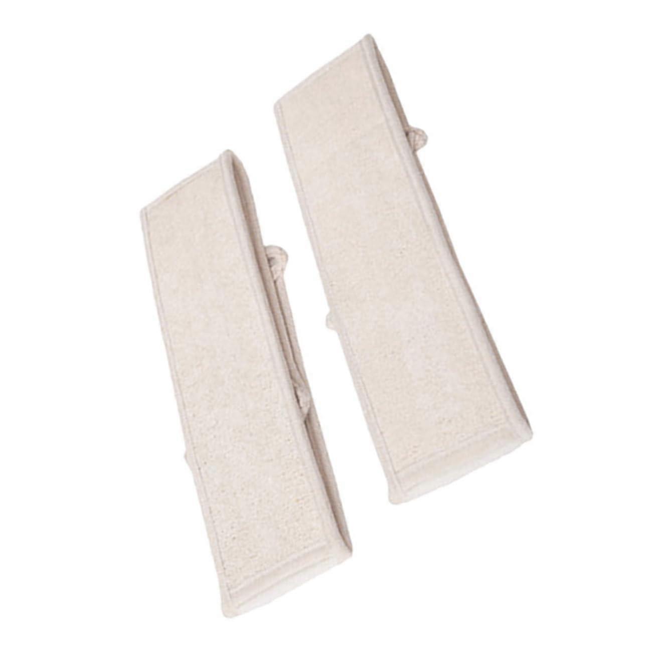 Loofah Body Scrub Brushes Set of 2 Natural Luffa Back Scrubber for Gentle Skin Cleansing Massage Beige