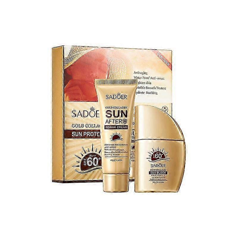 Sunscreen SPF 60+, Lightweight UV Protection Moisturizing Suncream for Face, Non-Greasy & Waterproof Sun Protection with Golden Bone Collagen
