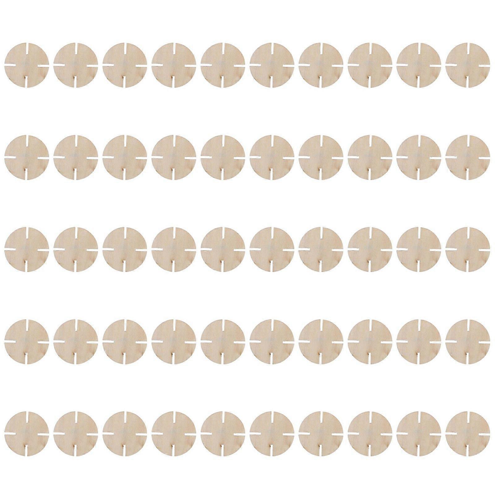2025 Cel mai recent model 50 buc decupaje din lemn rotund drăguț în formă de așchii neterminate