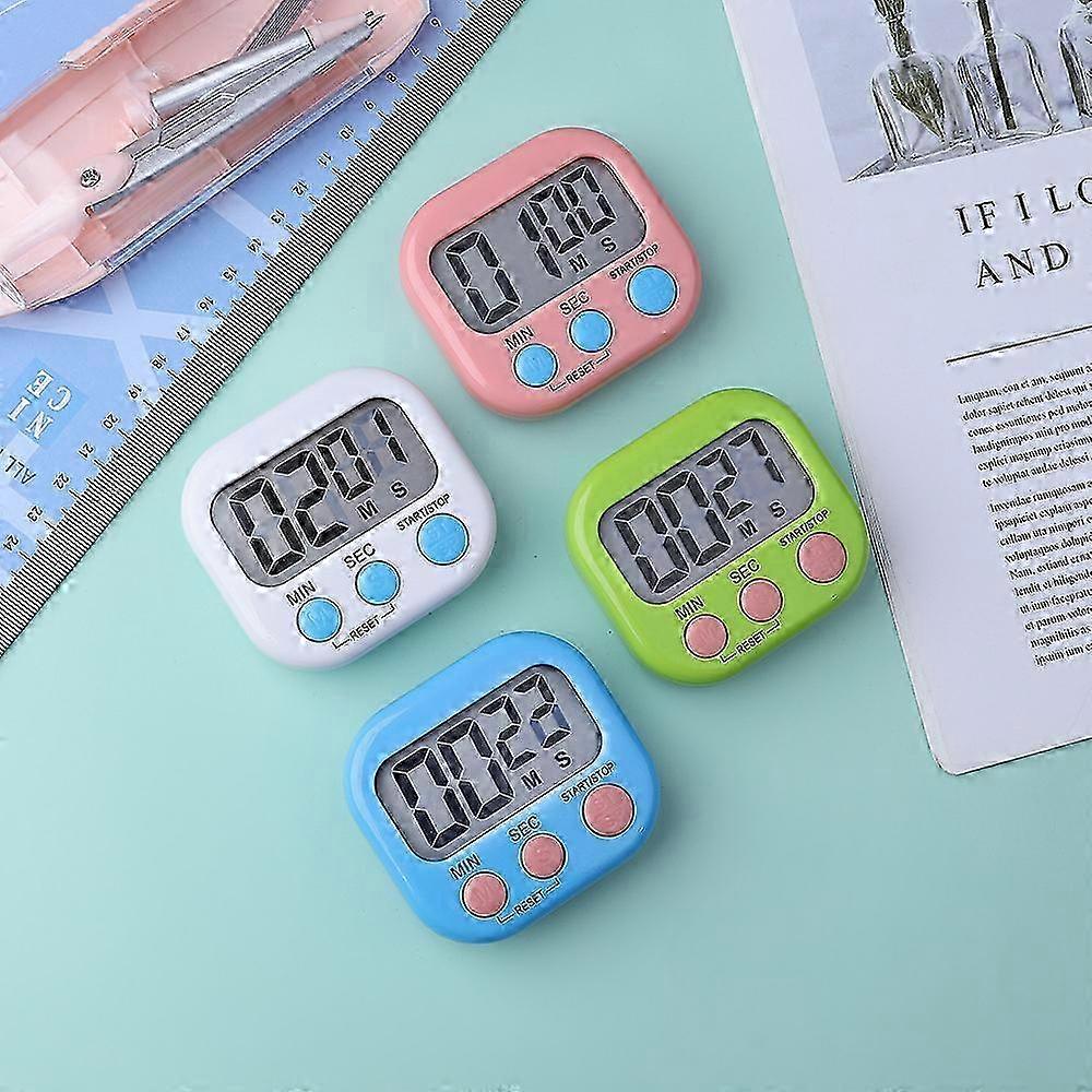 4 Pieces Magnetic Kitchen Timer with Large LCD Display for Cooking, Studying, Loud Alarm Clock and Countdown Timer