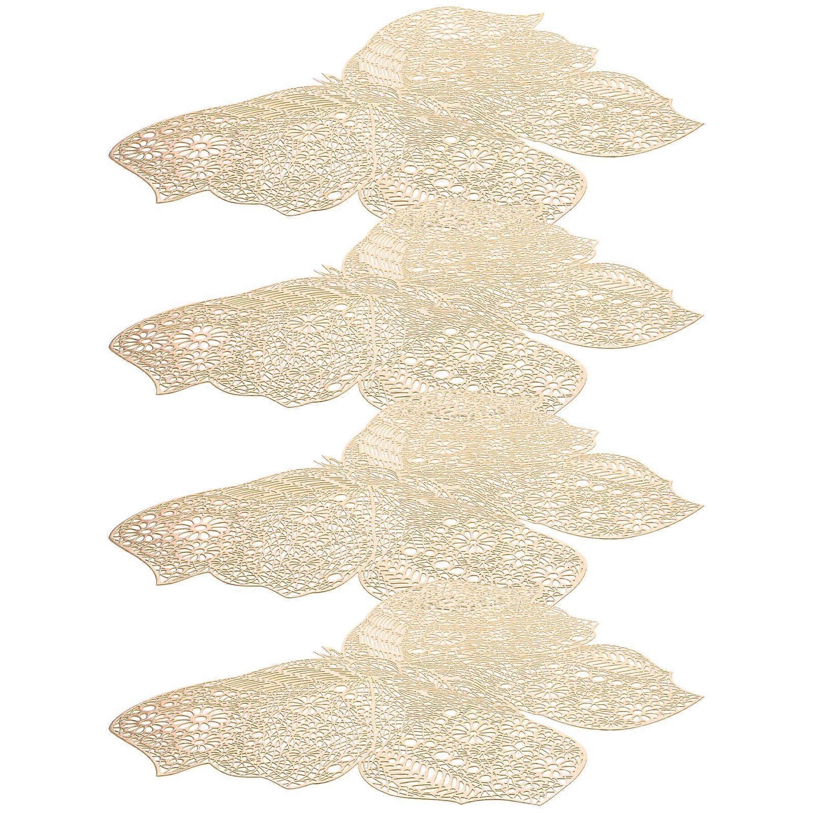 Large Coasters For Drinks Butterflies Place Mats Dining Table Mats Golden 45.00X33.00X0.10CM Cup Insulation