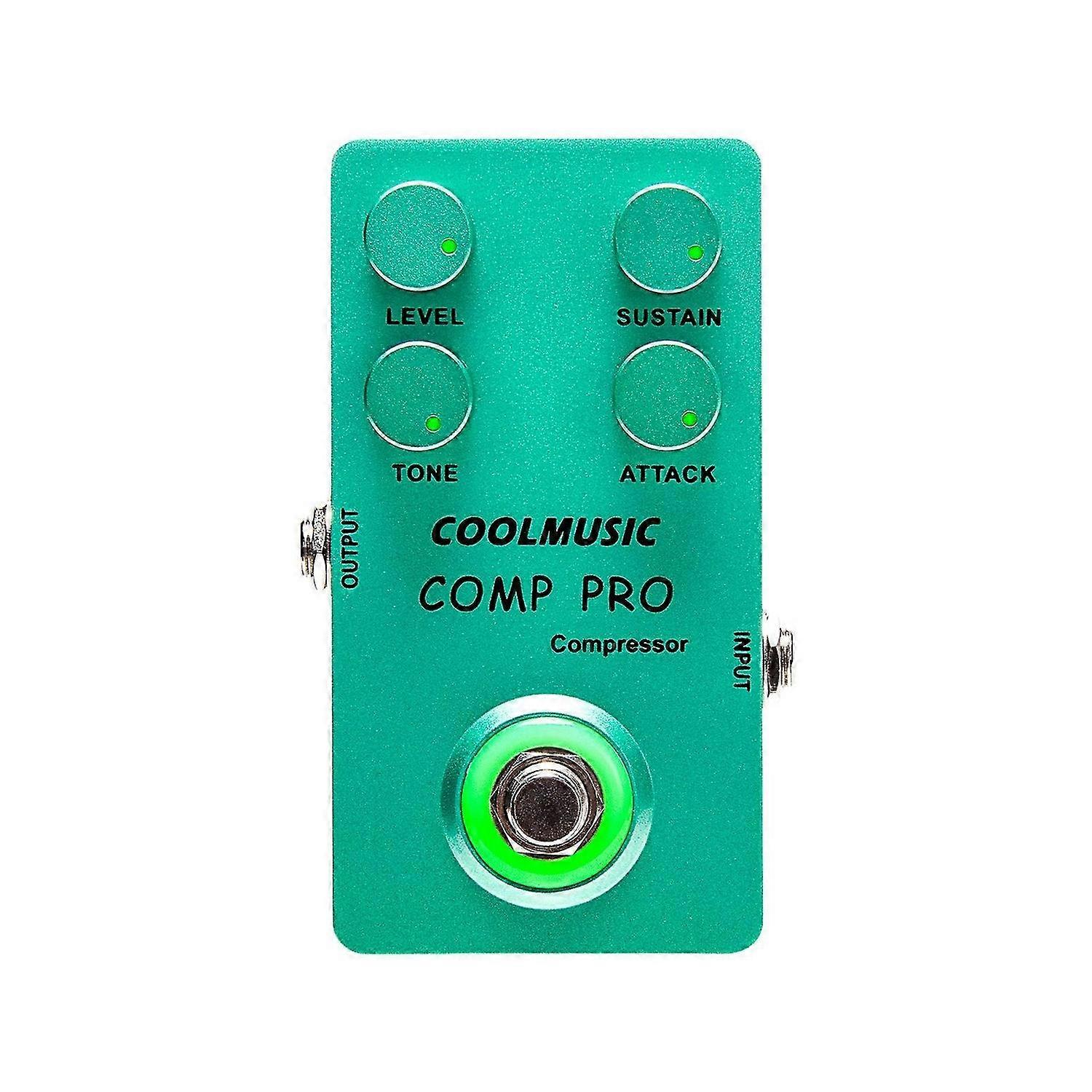 COOLMUSIC Compressor Effect Pedal True Bypass Guitar Effect Pedals with 4 Rotating Knobs and Foot Switch for Electric Guitar Bass