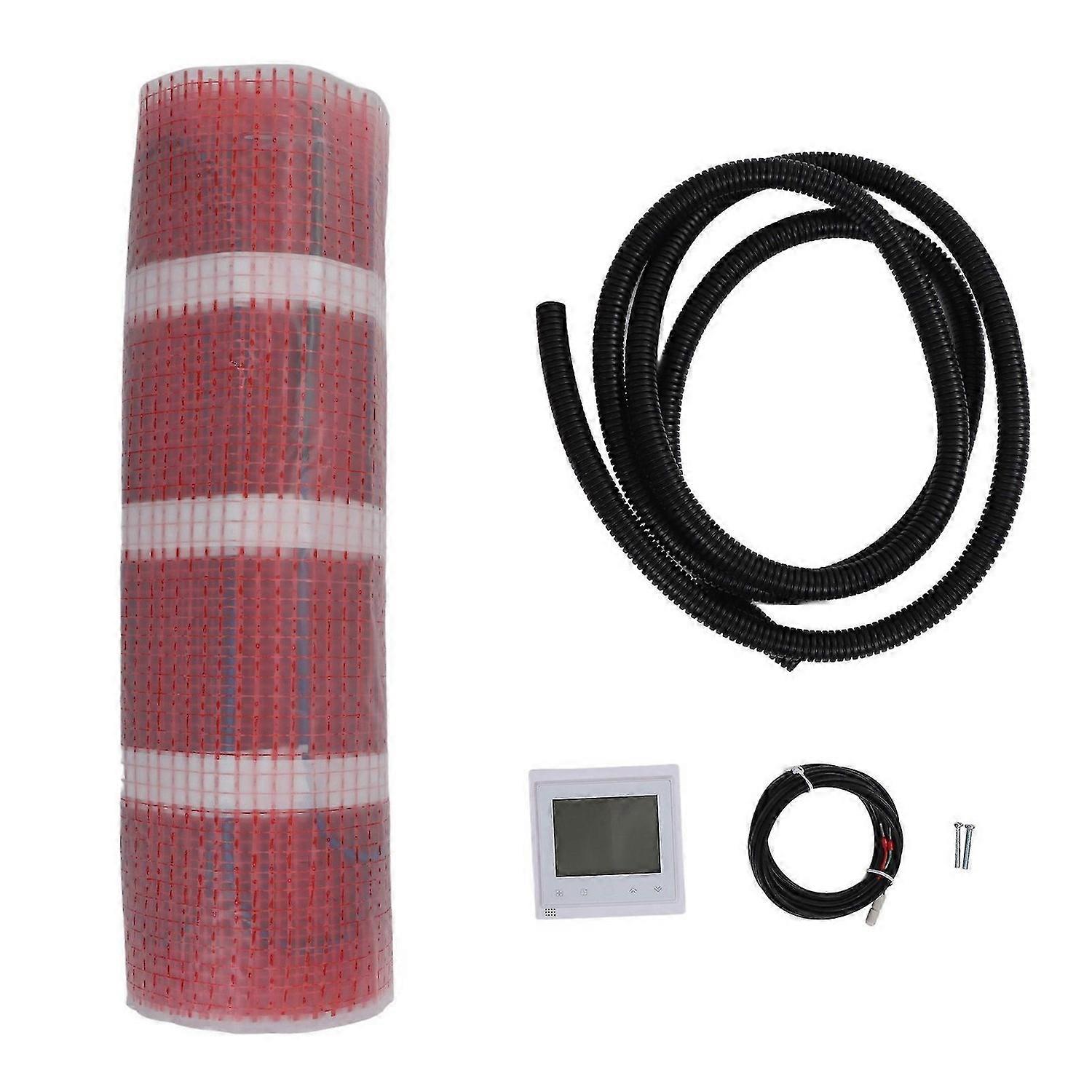 Electric Floor Heating System Set Underfloor Mat Temperature Controller Sensor Protecting Tube Kit 110V IP20