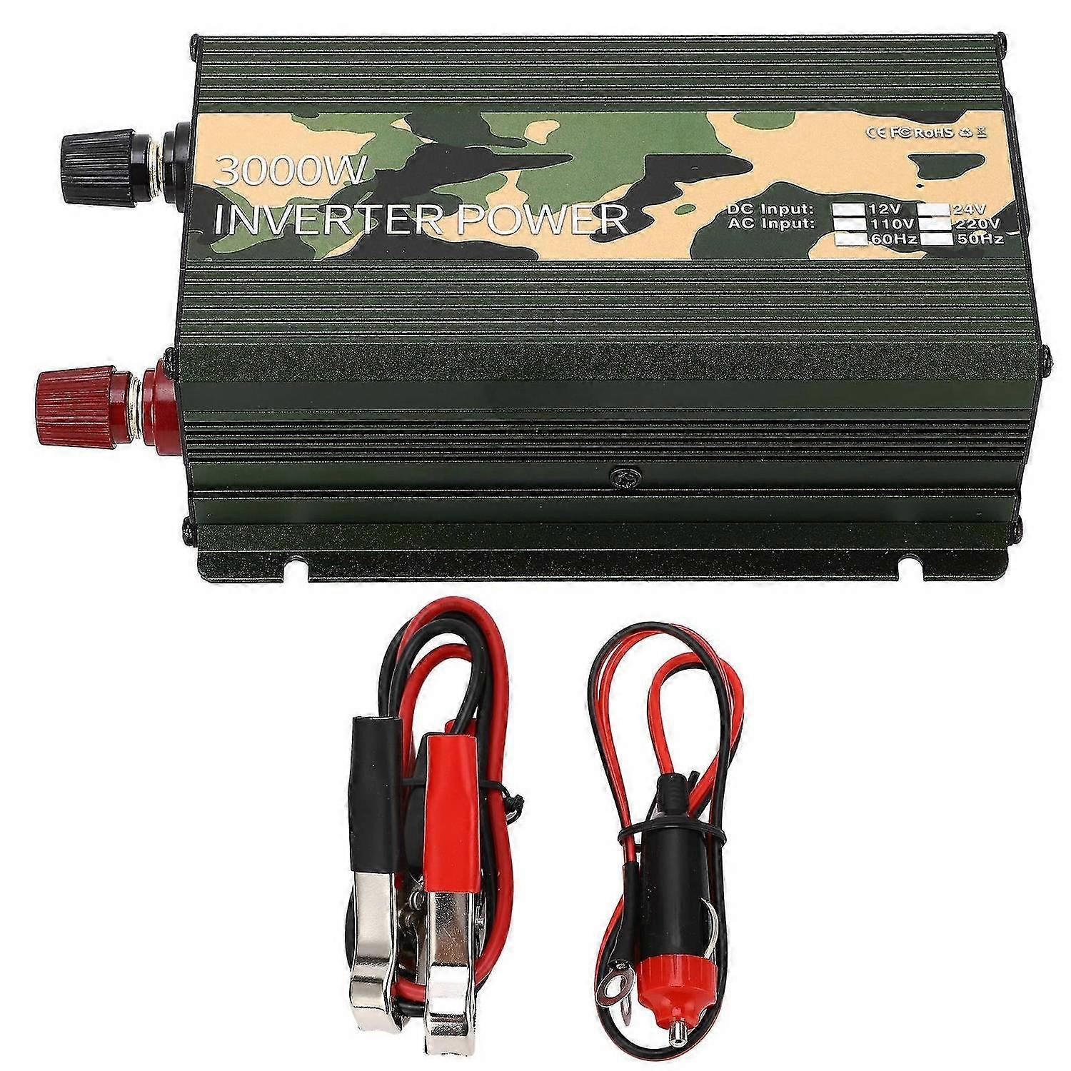 Car Power Inverter Modified Sine Wave Converter with USB Port Cooling Fan 3000W DC 12V to AC 220V