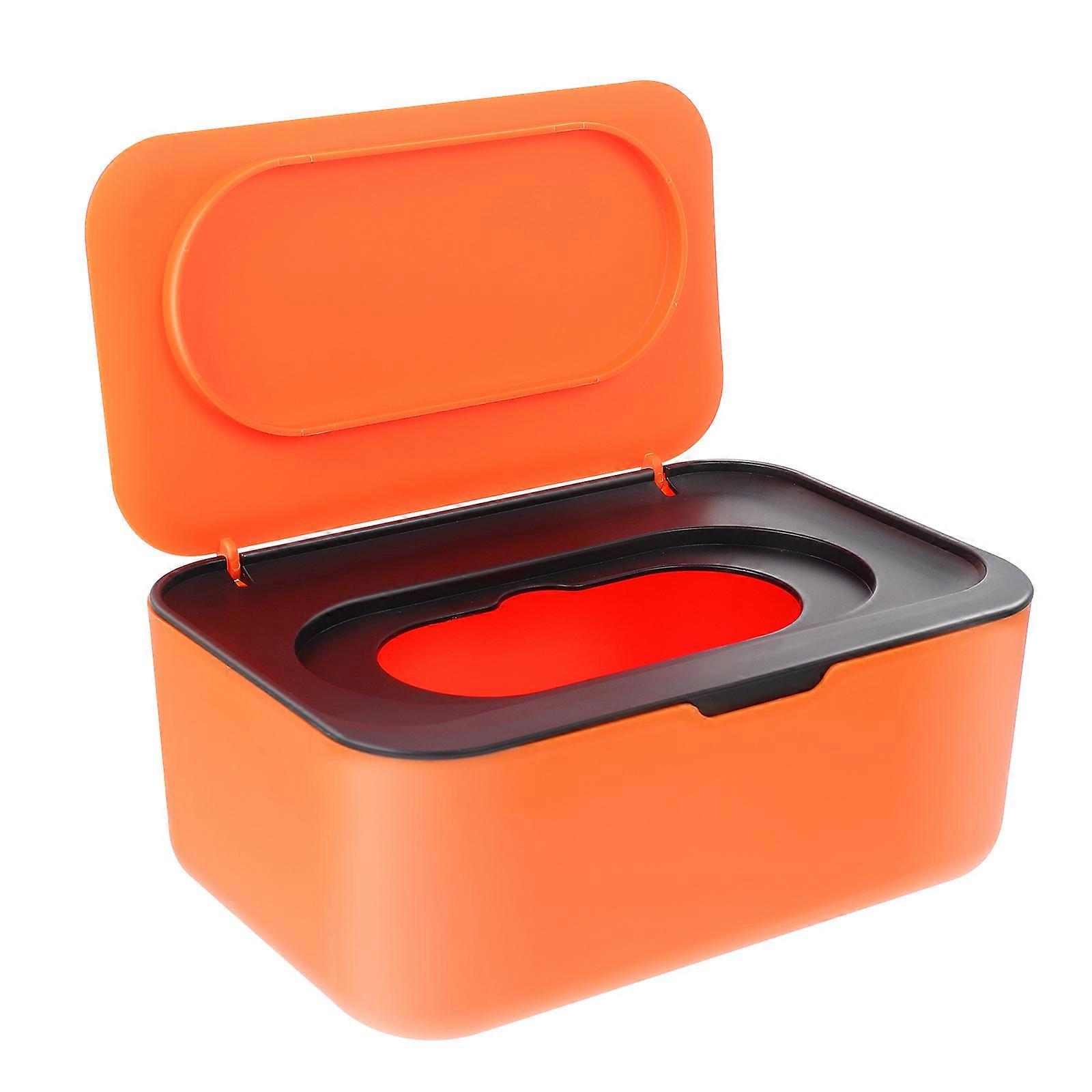 Orange Tissue Box with Lid Made of PP Material for Storage Use in Bedroom Bathroom Office Car