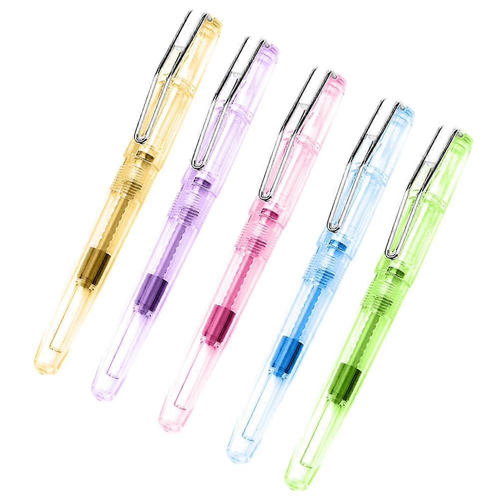 Soft Tip Brush Calligraphy Pen for Writing Use 5Pcs Refillable Ink Pens