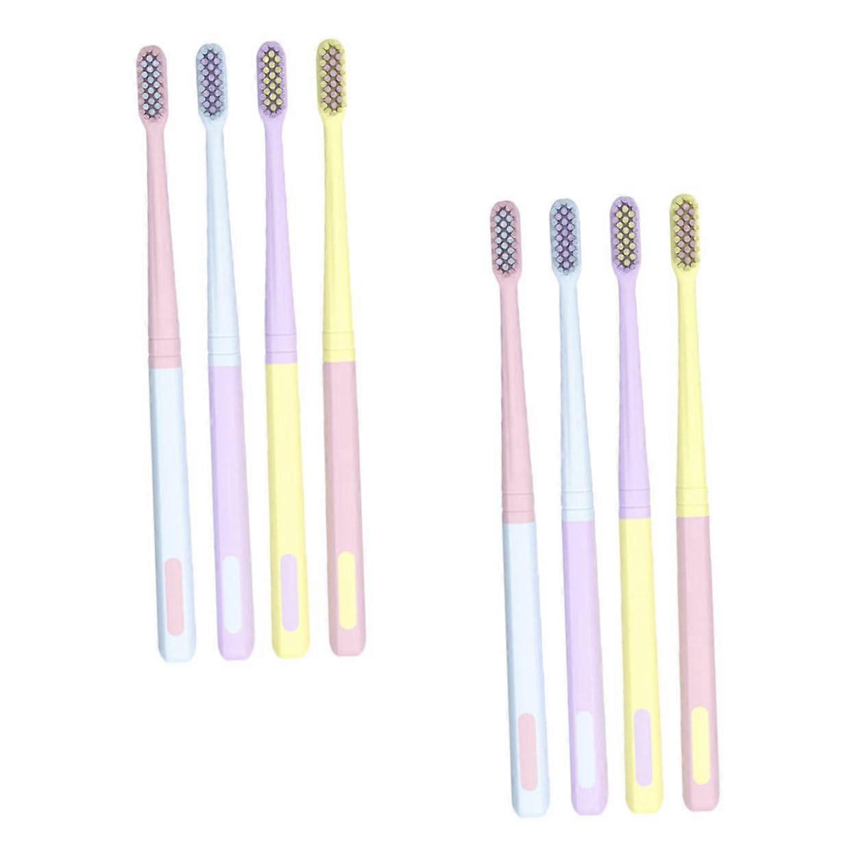 8-Piece Adult Toothbrush Set with Soft, Super-Flexible Bristles for Gentle Cleaning of Sensitive Gums and Plaque Removal