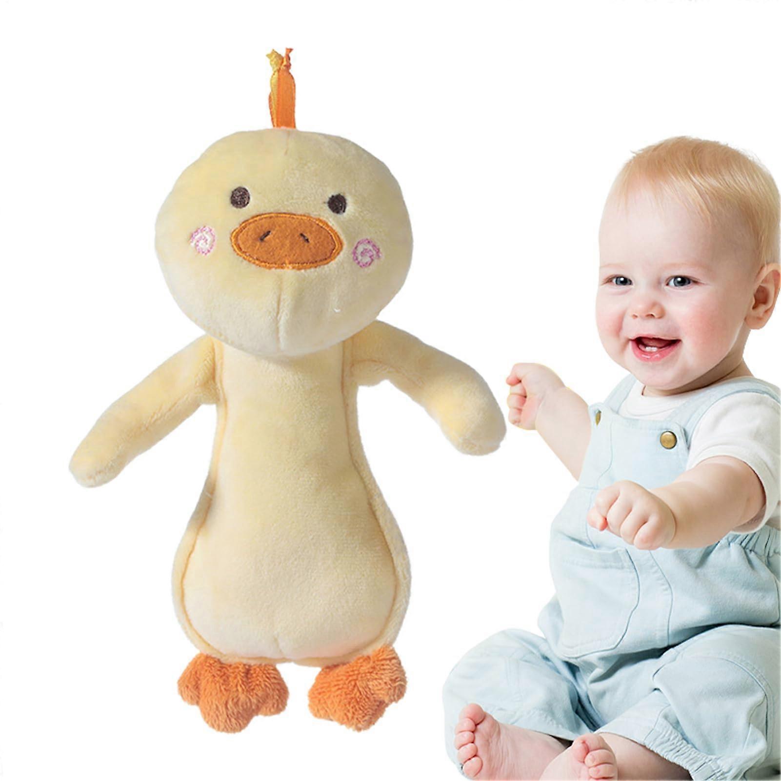 Plush rattles, plush clatter toys for babies, cute animal shake toys, soft sensory snap shakers, sweet rabbit bearshaped hand toys for babies, yellow