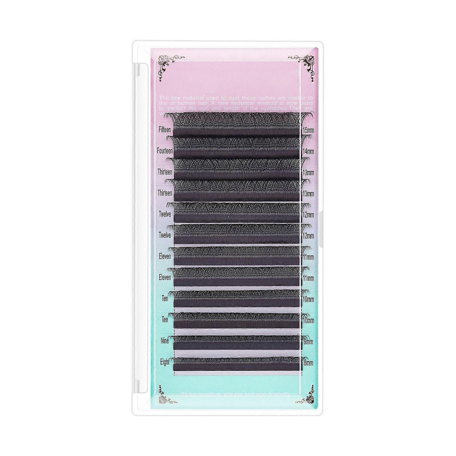 Eyelash Extensions 8?15 Mixed Fluffy Soft Light 12 Rows False Eyelashes Cluster for Make Up Black 0.07C 8?15mm MixedYMMR)