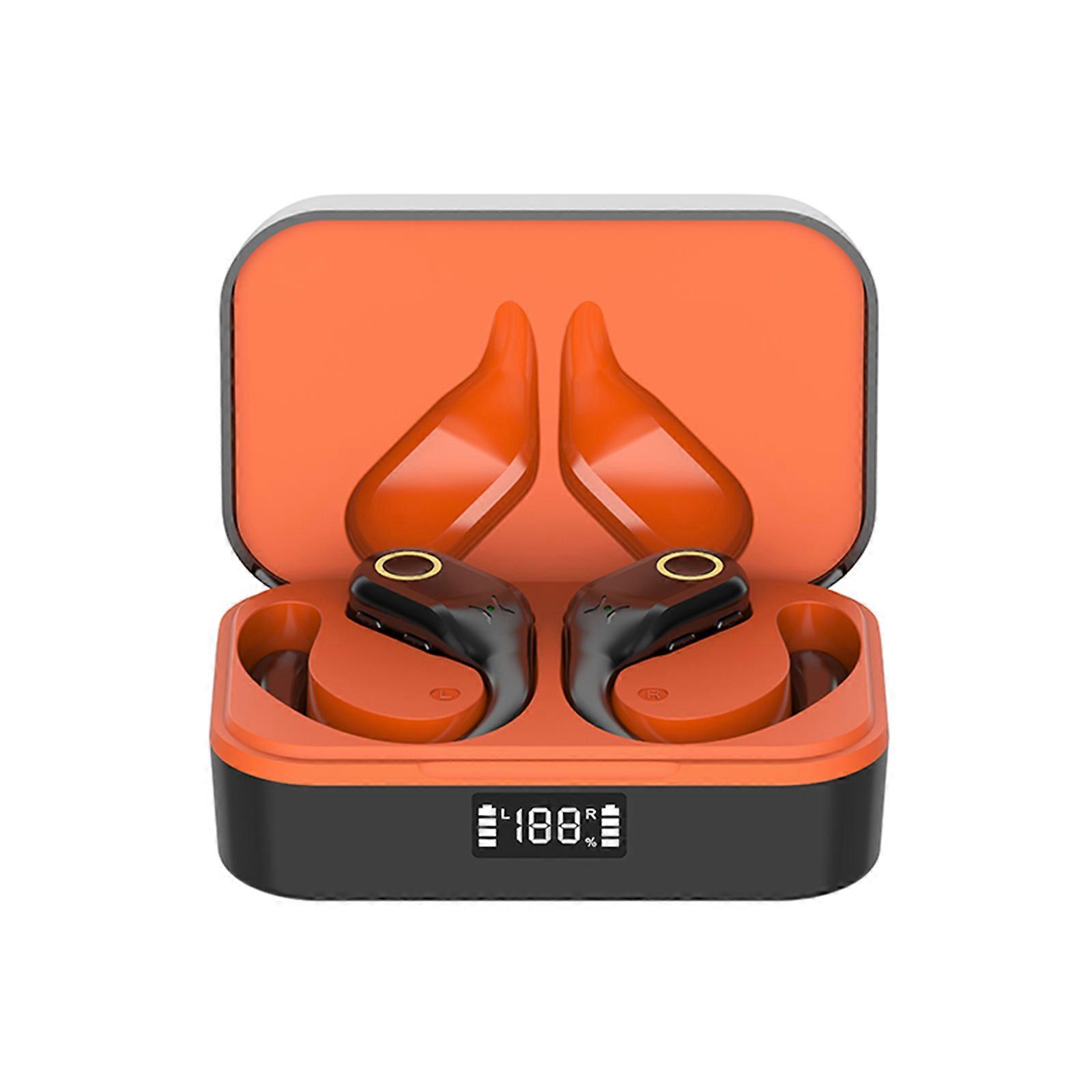 BT 5.4 Ear-Hook Wireless Earbuds with Mic, Noise-Cancelling, 48H Playtime, LED Display