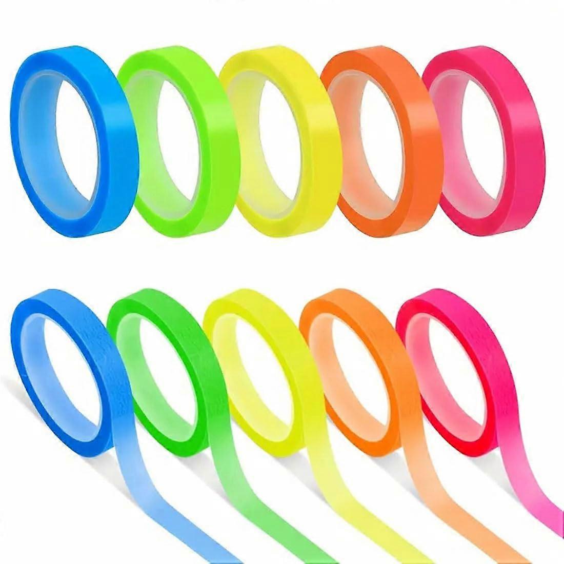 5 Rolls of Sticky Notes, Transparent, Highlight Strips, for Students, Teachers (0.6 cm x 5 m)