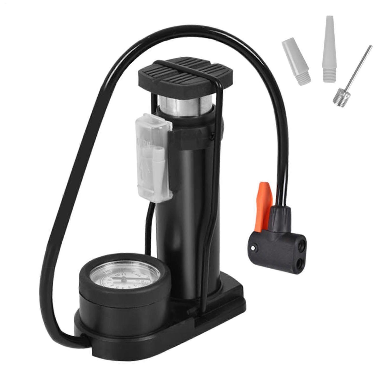 Bike Foot Pump – Portable Floor Inflator with Pressure Gauge, HeavyDuty Aluminum Alloy Pedal Air Pump for Bicycle Tires, Motorcycle Wheels