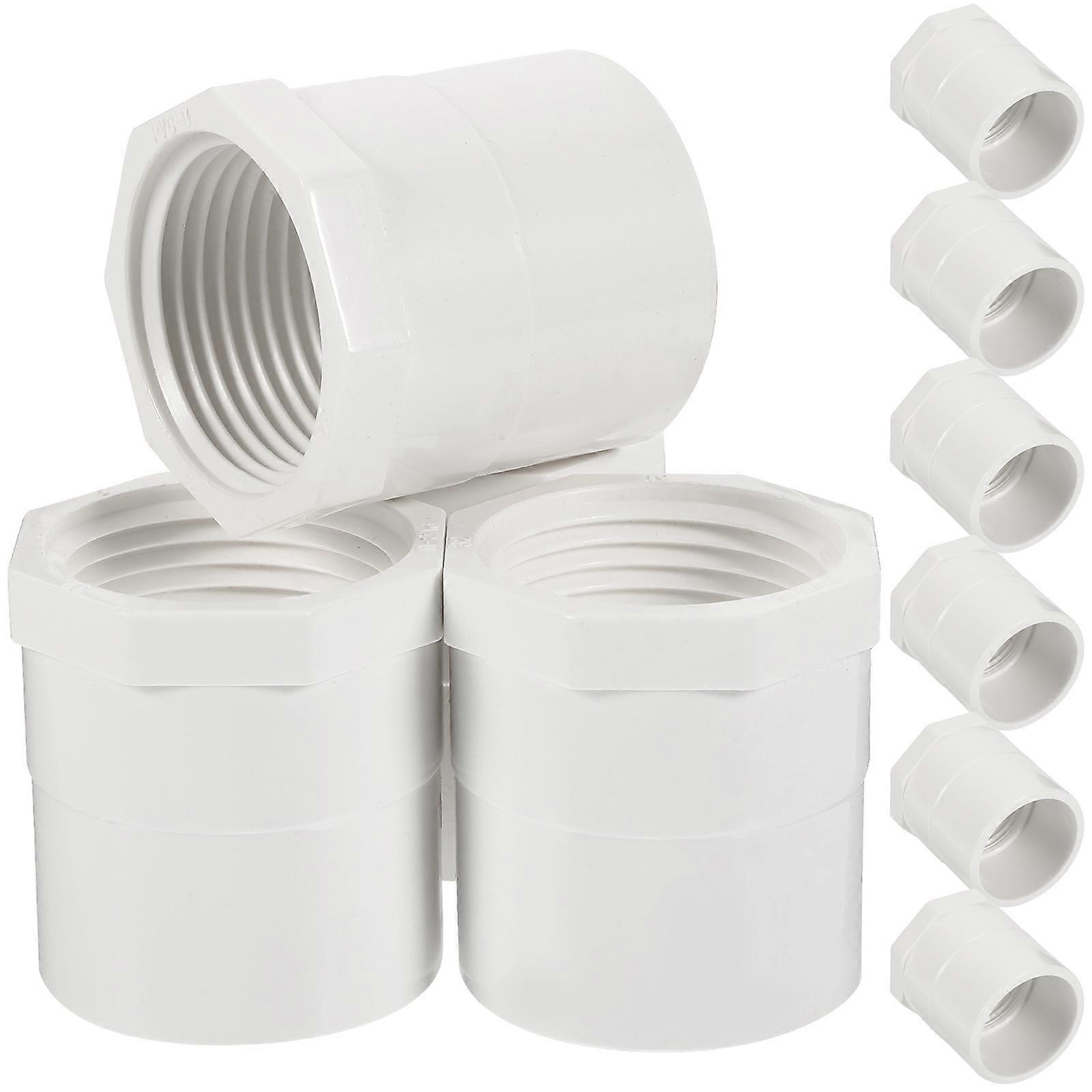 Screw Thread Connectors Water Pipe Adapter For Cold Water Applications Cylindrical White 4.20X4.10X3.90CM Thread Design 10Pcs