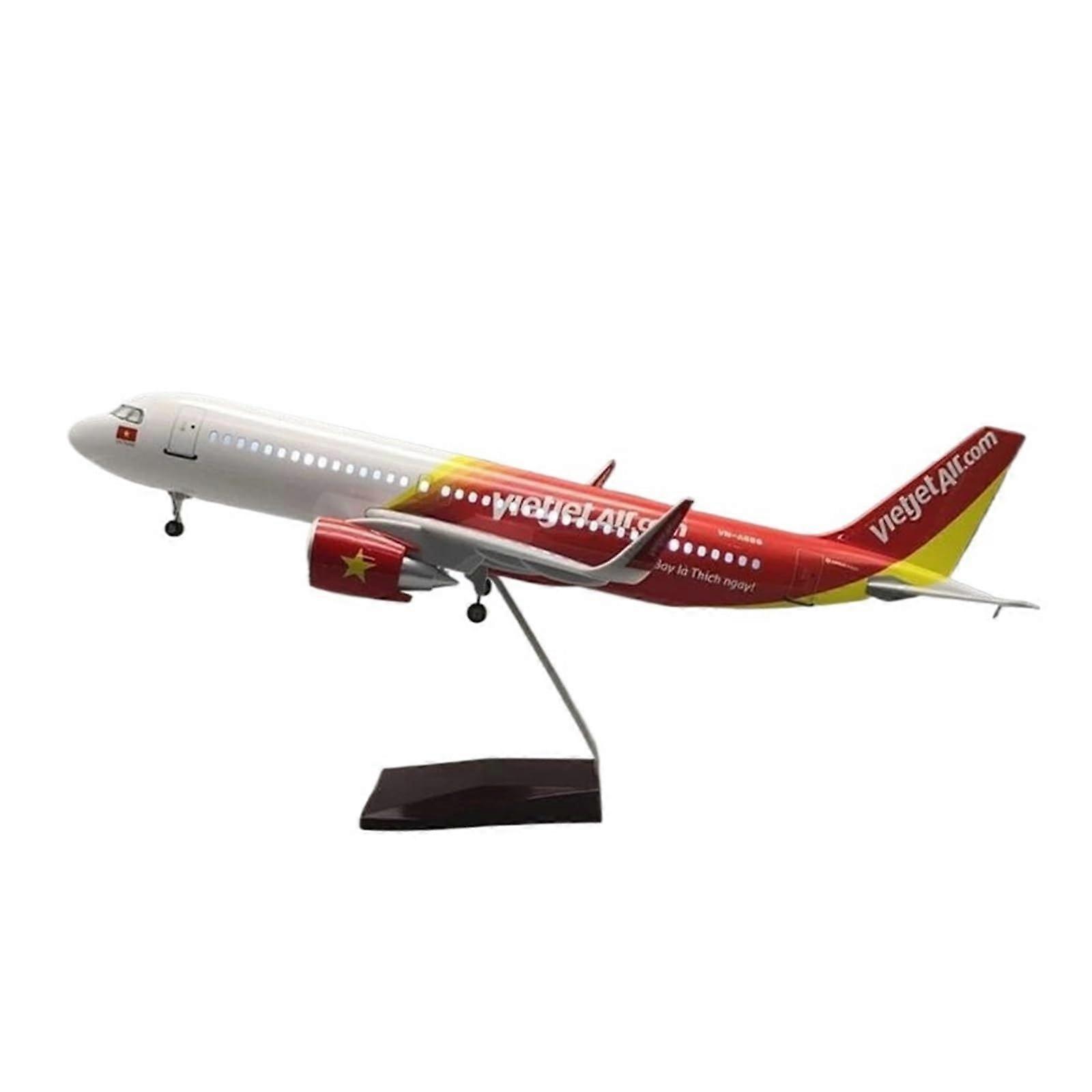 Metal Aircraft Model DieCast 1:80 Scale A320 Vietjet Airplane Model With Wheels Resin Collector (No Light)