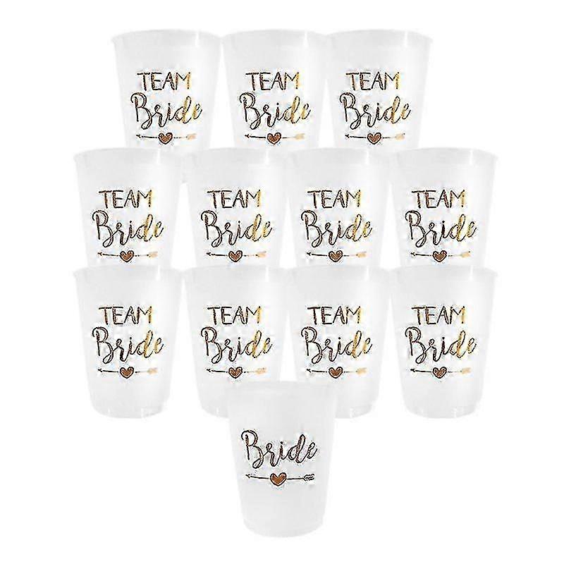 2025 12pcs Team Bride Plastic Cup Hen Party Translucent Cups Set