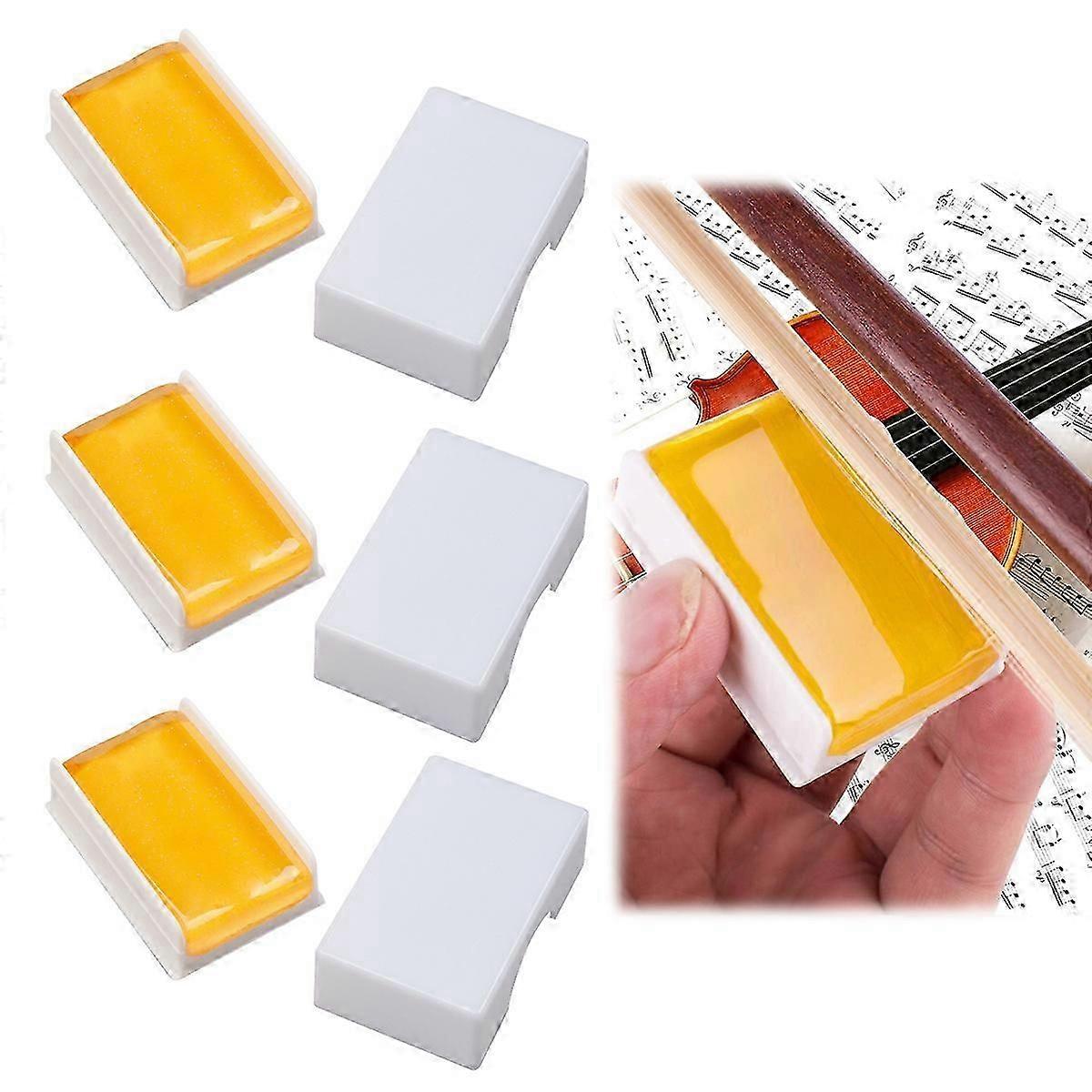 Violin Rosin For Enhanced Sound Quality, Natural Resin Low Dust Rosin For Vibrant String Instruments Tone, 3 Pack Yellow Rich Viscosity Adhesion For