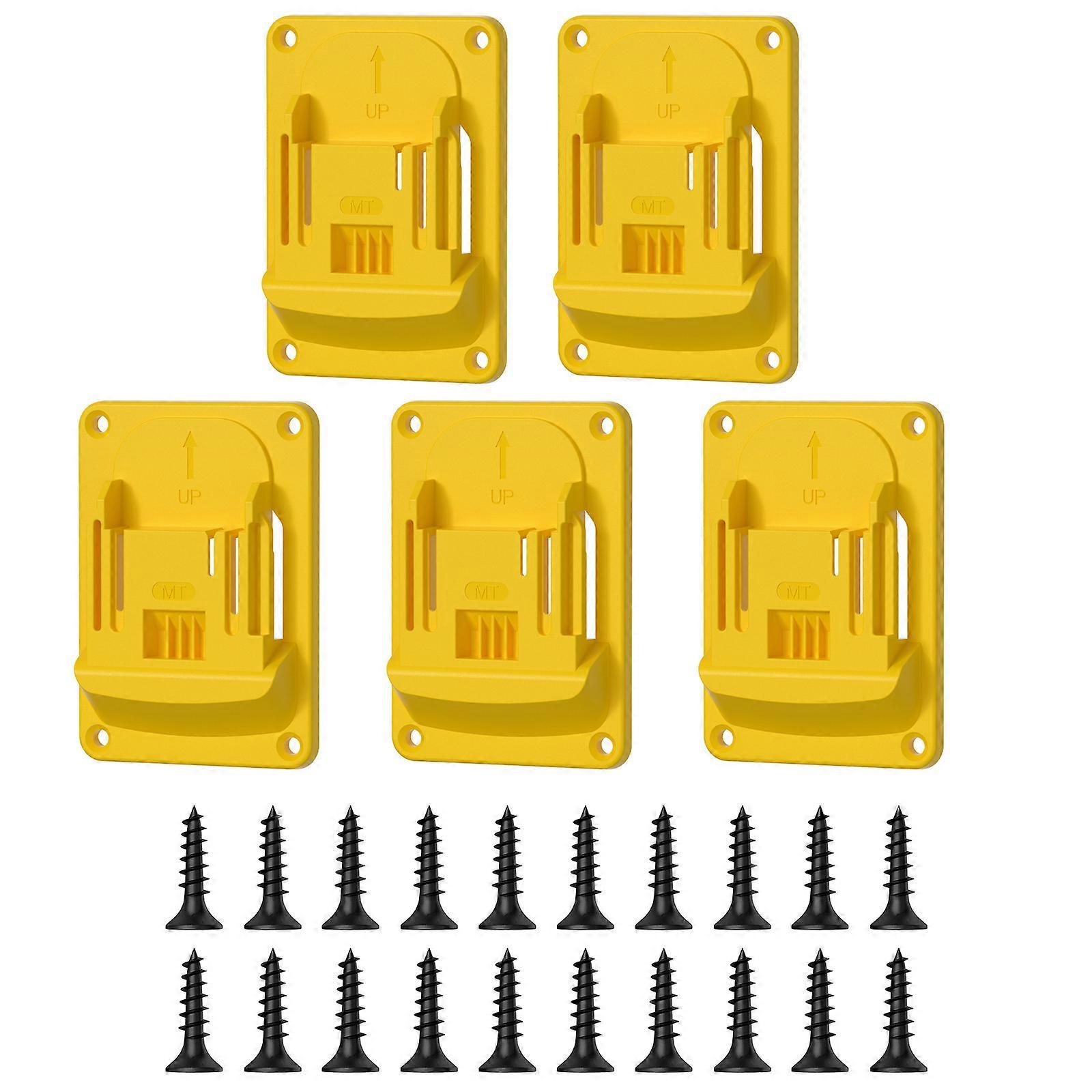 Multipurpose Wall Mounting Rack Set Of 5 For 18V Electric Tool ABS Construction Easy Installation Solid Yellow