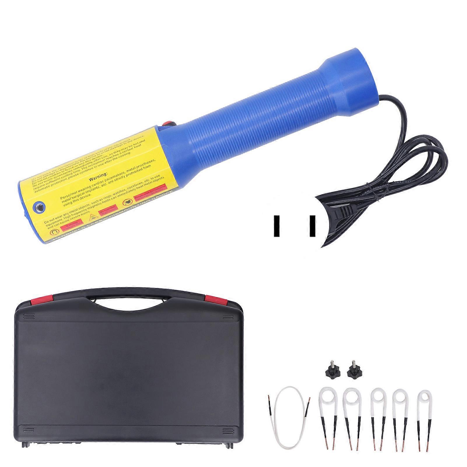 Magnetic Induction Heater Kit 1500W 6 Coils 3mm Brass Core Flameless Heat Bolt Buster Tool for Automotive Machinery US Plug 110V 15A