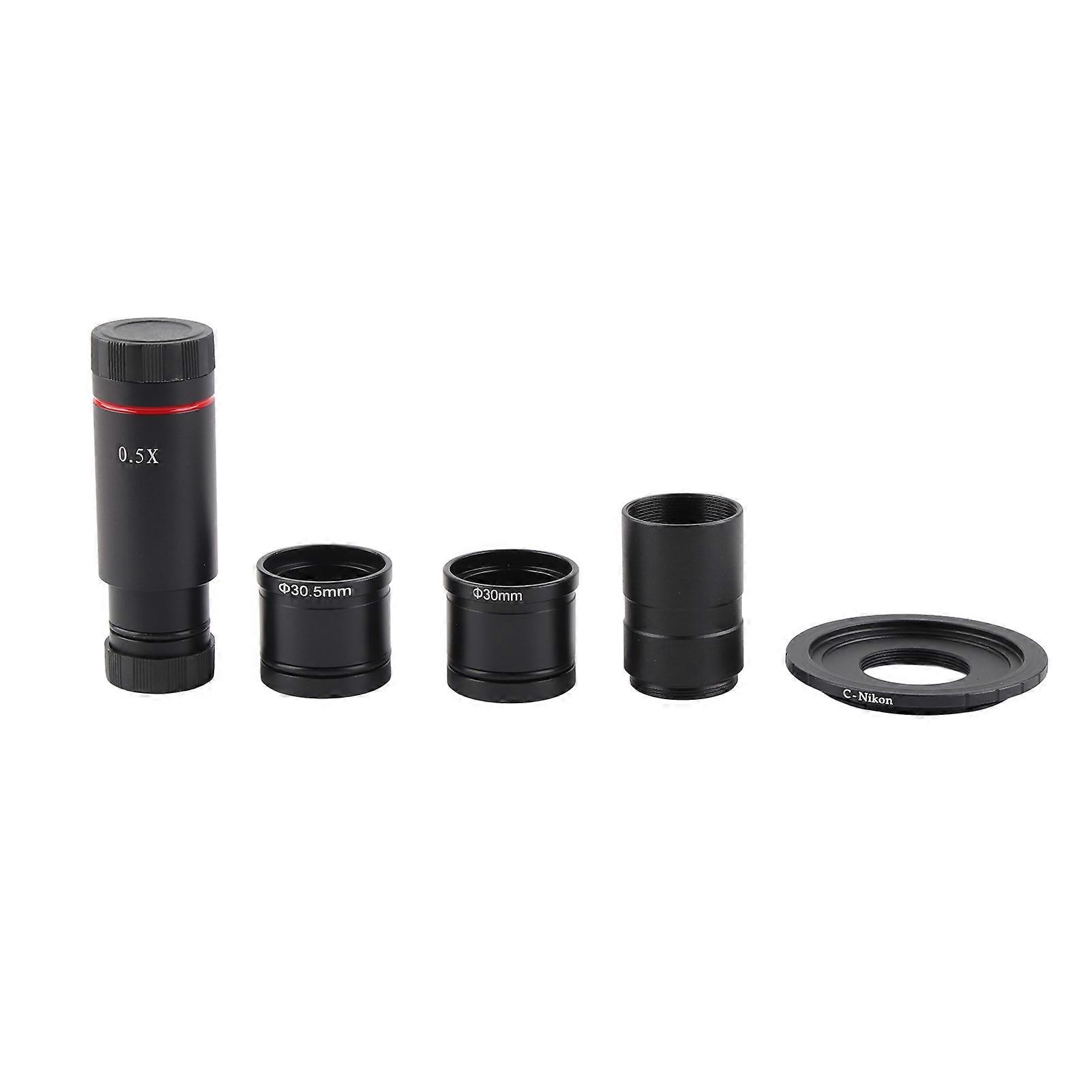 Lens Adapter 0.5X Alloy Microscope Adapter with Connector Digital Camera Lens Mount Adapterfor Nikon T2