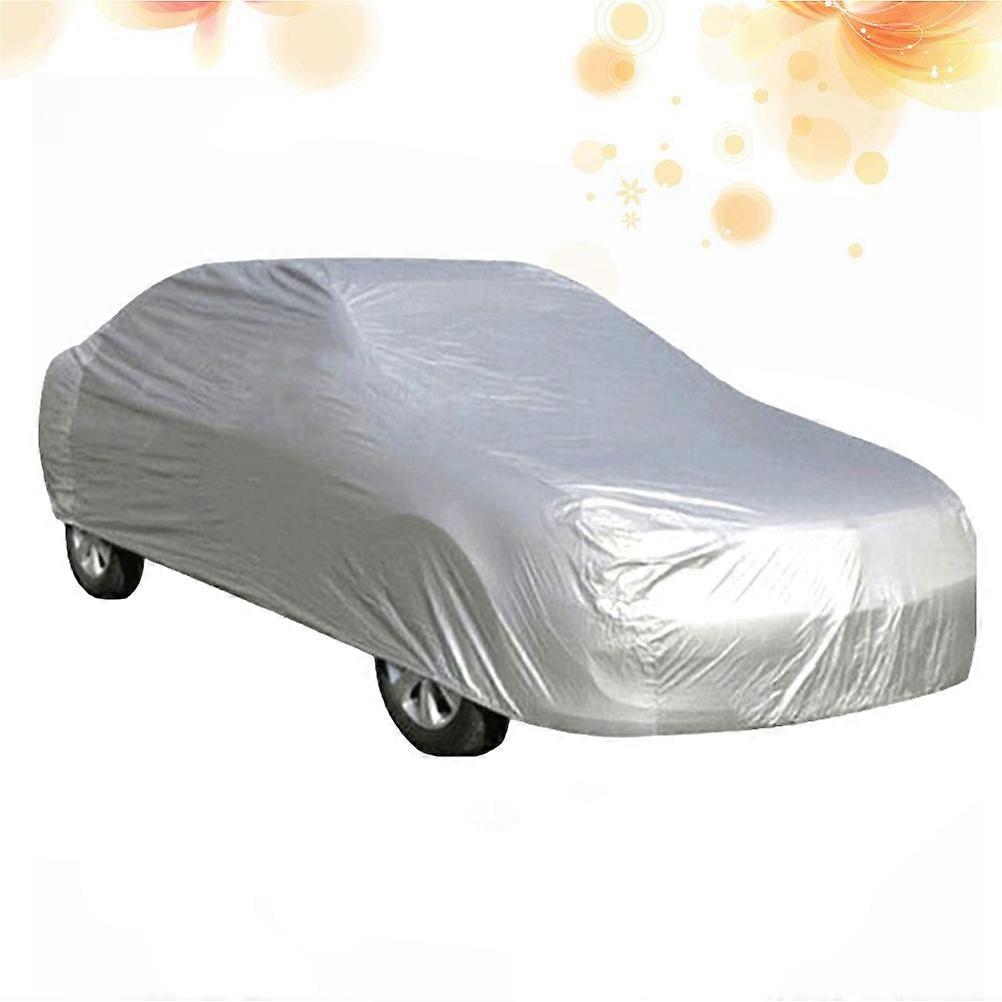 Silver PEVA Car Summer Sunscreen Cover for Indoor or Outdoor Use Protects from Water Size L