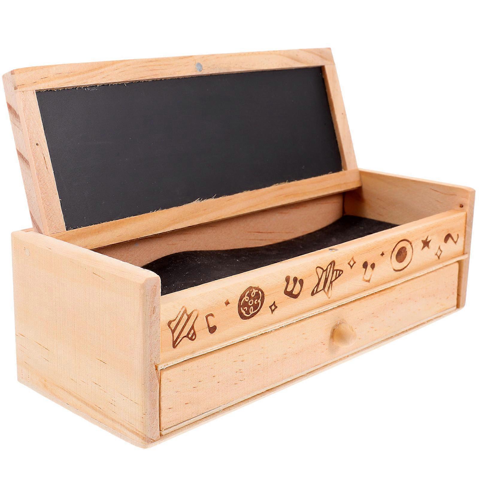 Durable Wooden Pencil Case Organizer for Pens and Pencils – Compact Stationery Storage for School and Office Desks
