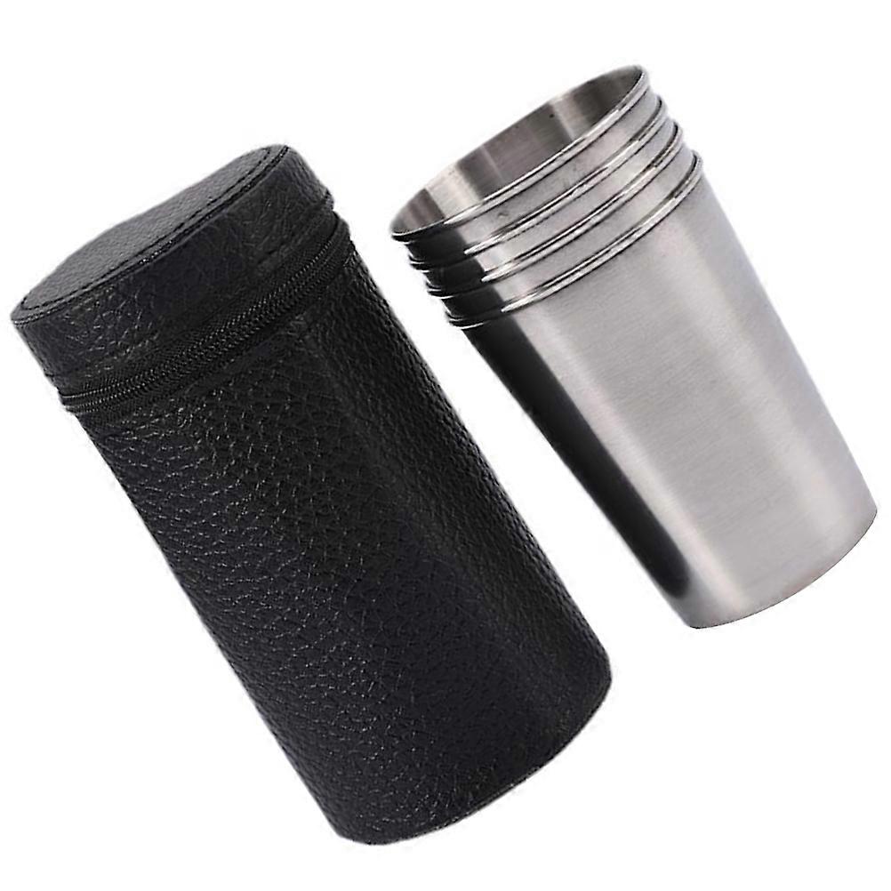 Reusable Cups Single-Layer Stainless Steel Cup 8.3x6cm 170ML Portable For Wine Cups Beer Cups In Silver Color 1 Set
