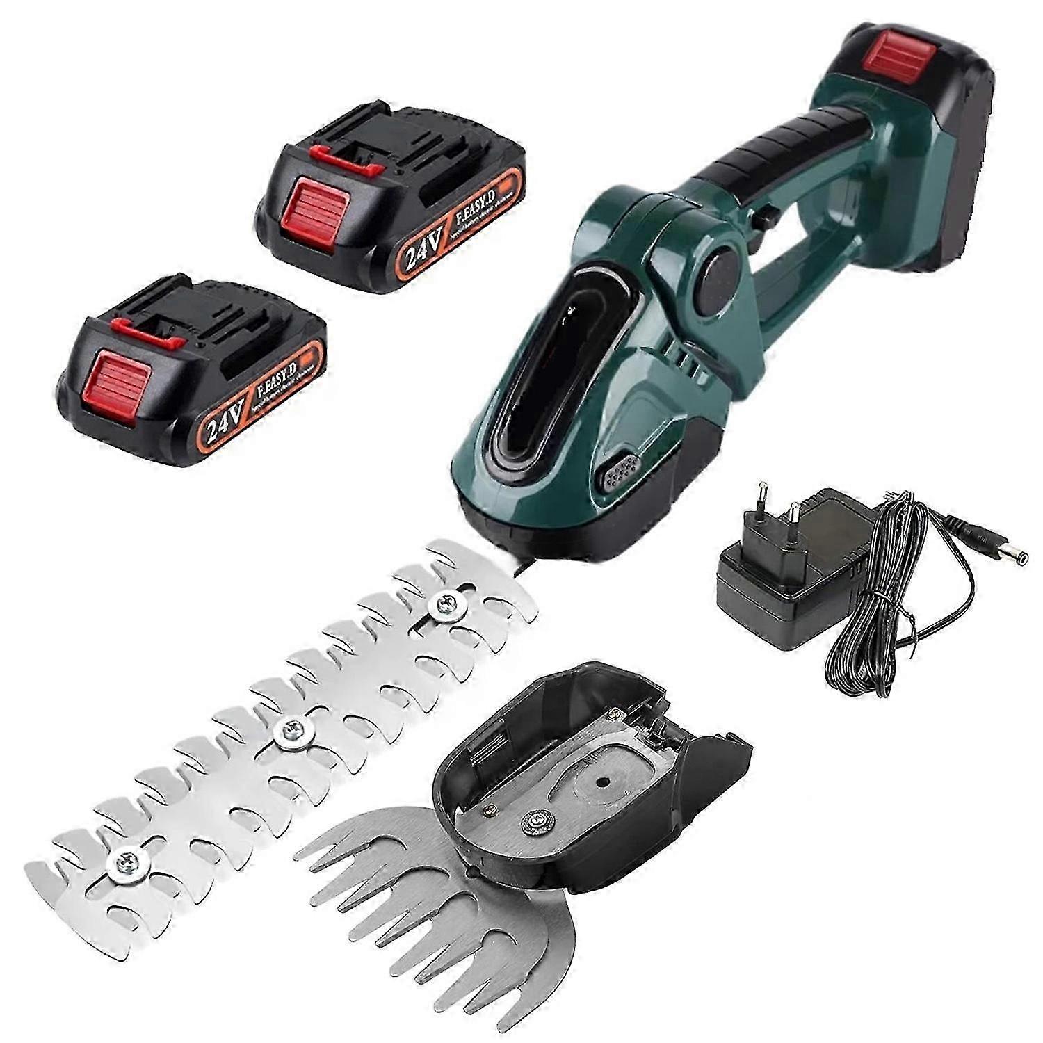 20000RPM 2-in-1 Electric Grass Hedge Trimmer Handheld Garden Shrub Lawn Shearing Tool,2 Batteries