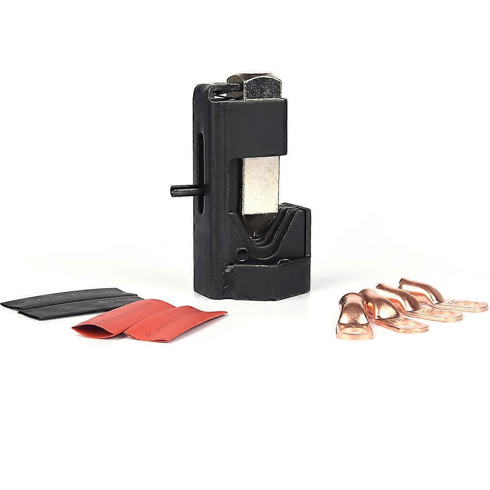 Automotive Wire Connectors with Copper Crimp Rings for Inverter Installations 4Pcs Terminals 4Pcs Heat Shrink Tubing and 1Pc