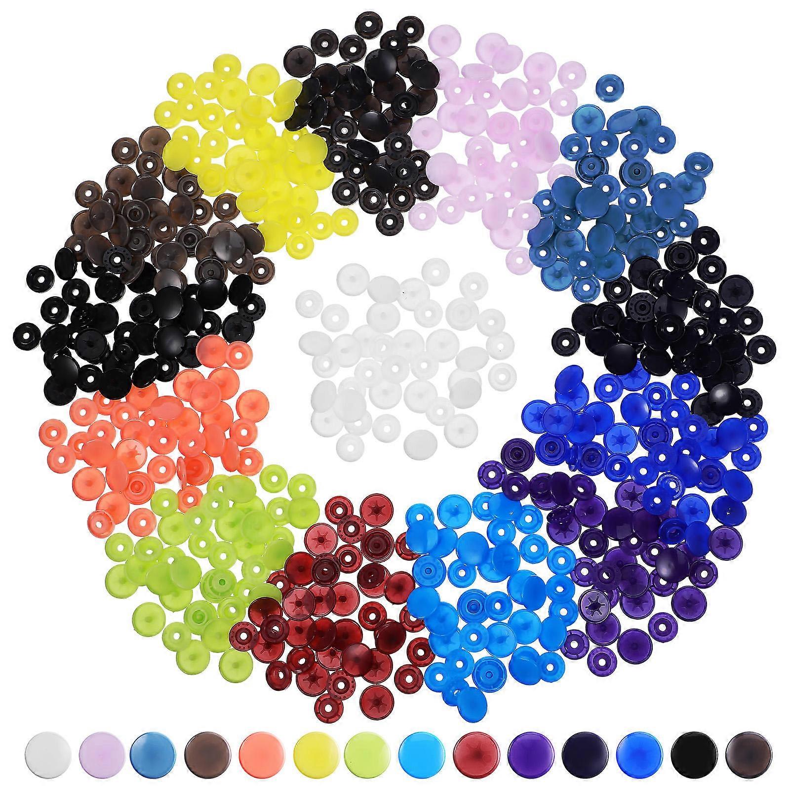 1 Set Snap Button Kit with Assorted Colors Easy Install Fabric Snaps for Clothing, No Sew Fasteners for DIY Crafting and Fashion Projects
