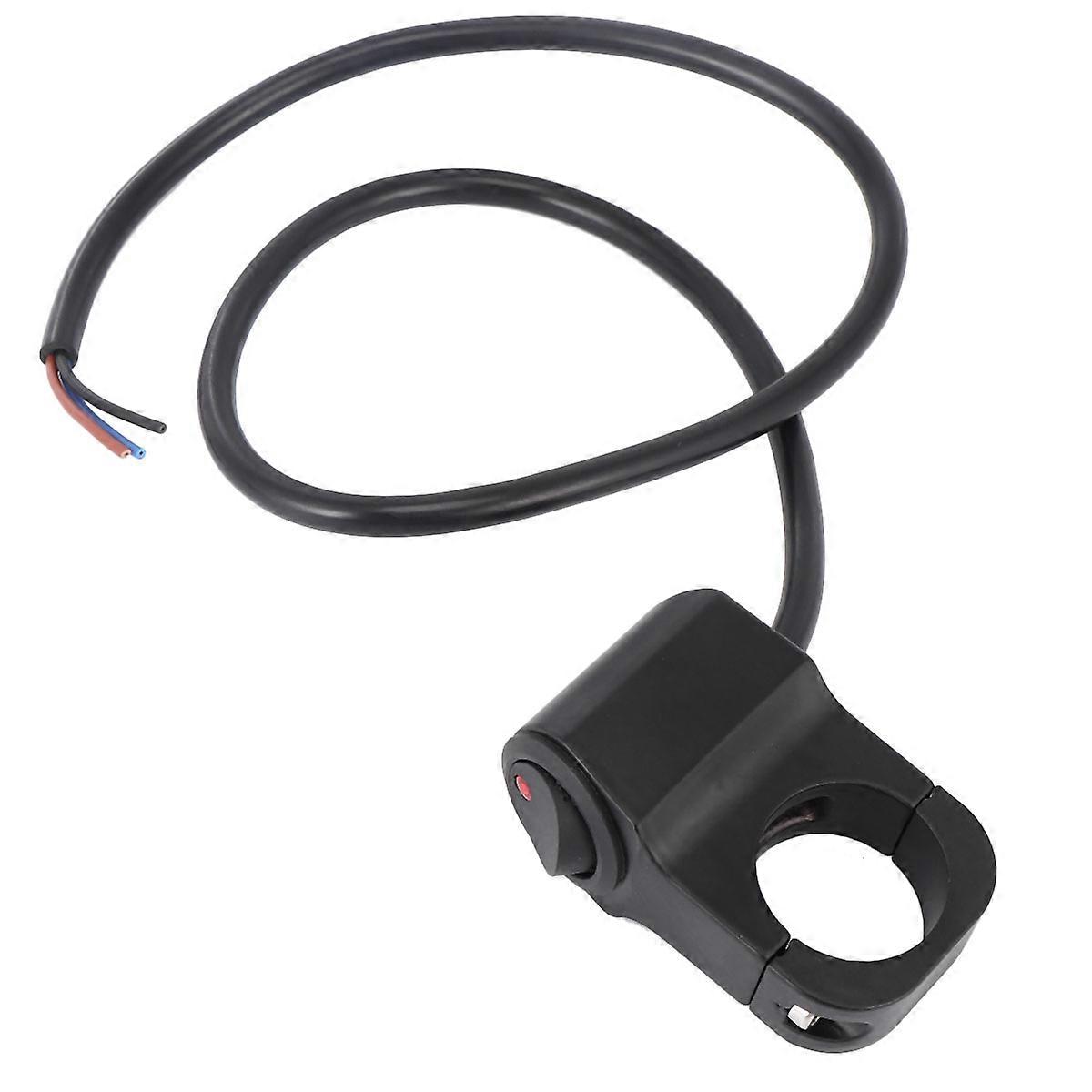 Motorcycle Handlebar Headlight Button with Indicator Light for 25mm Diameter Made of Aluminum Alloy Black