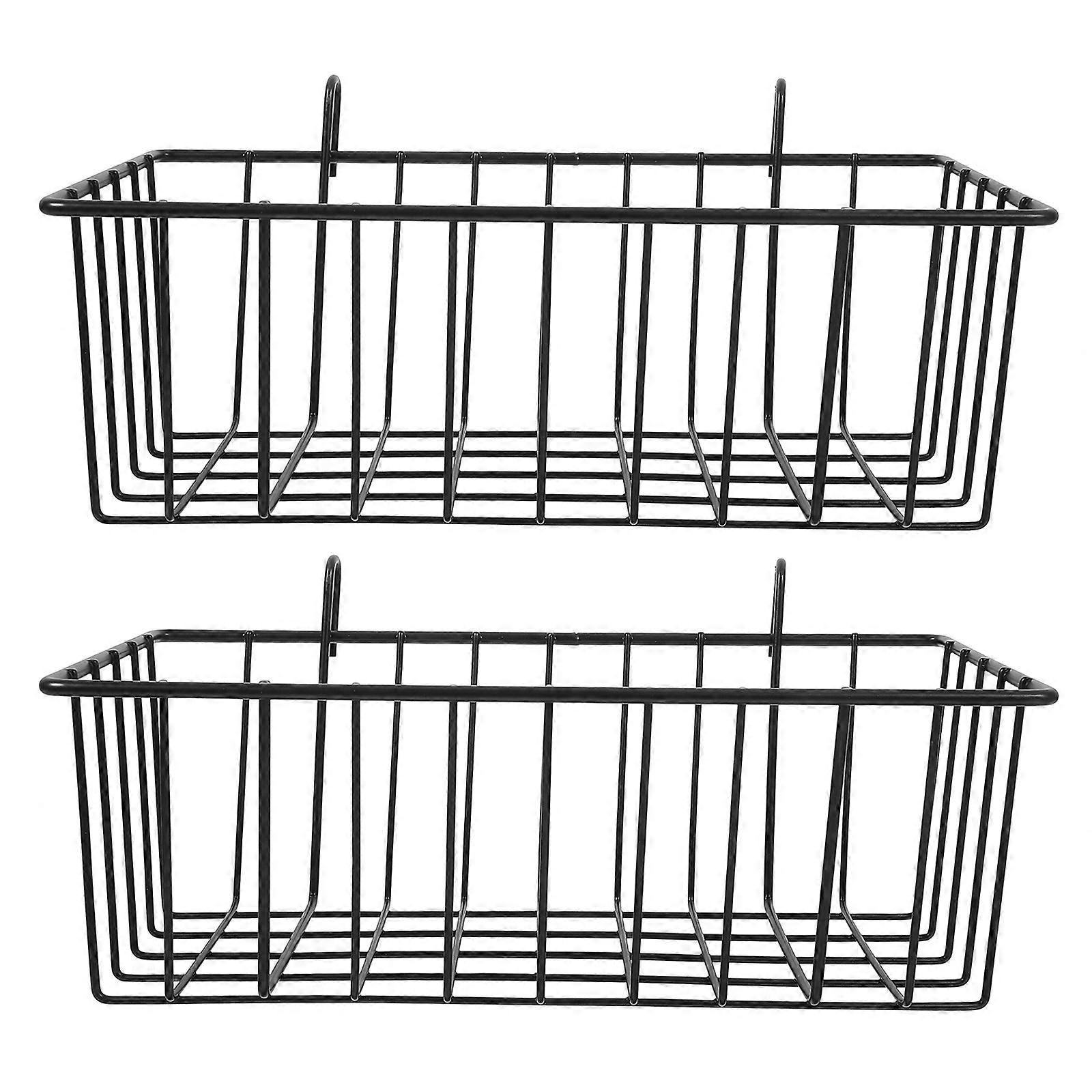 Wall Storage Basket Hanging Wire Baskets Home Kitchen 2Set