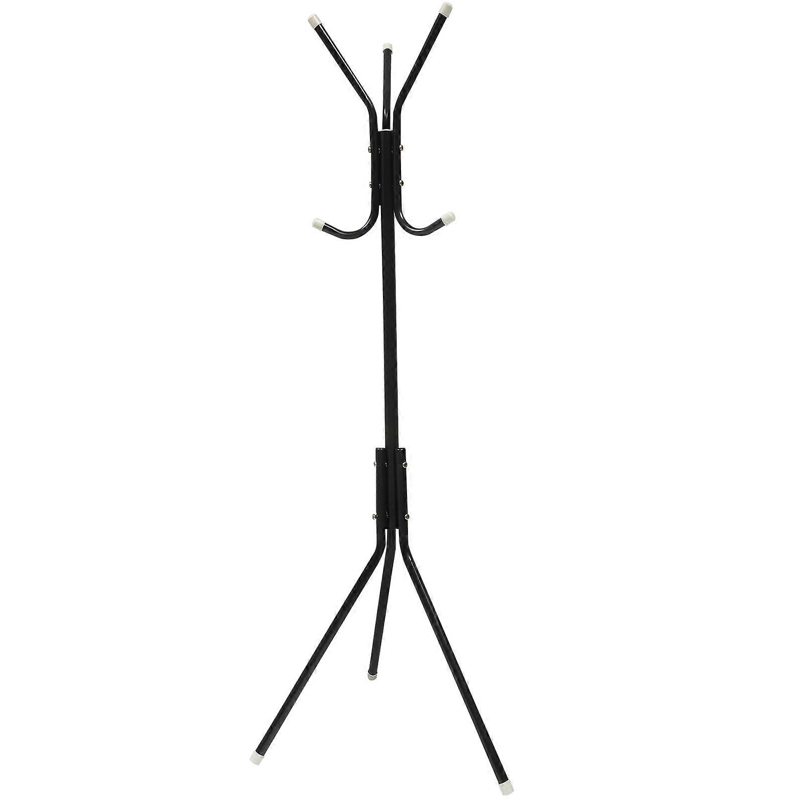 Iron Coat Stand Tree Holder Hanger with 6 Hooks for Clothes Organization in Home Bedroom Random Color