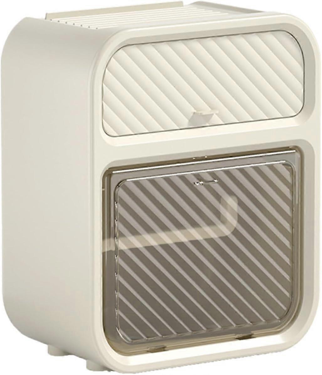 Roll Paper Towel Dispenser Wall Mounted Self Adhesive No Drill White Tissue Box for Trifold C-Fold Multi-Fold Towels