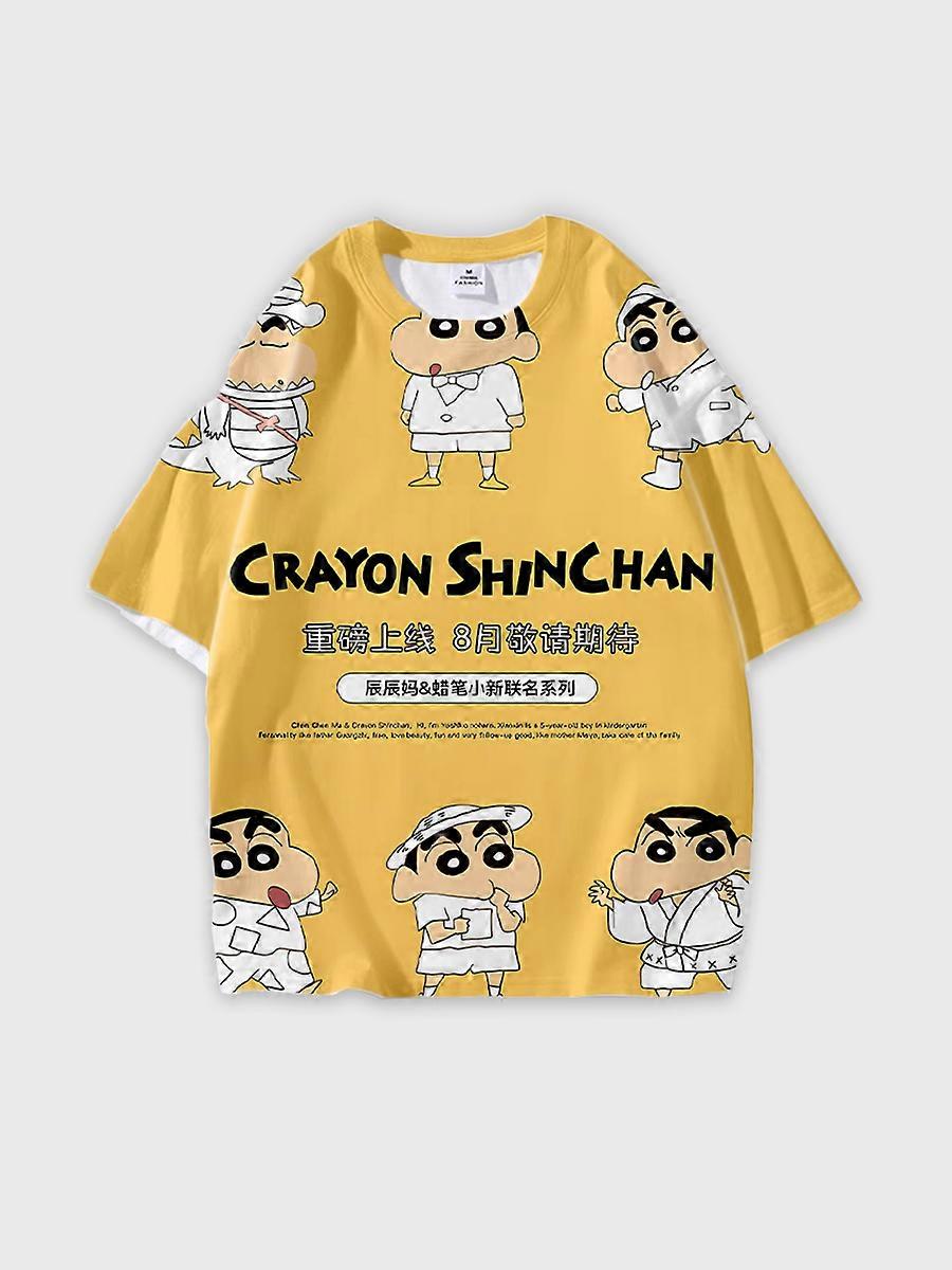 T-shirt girocollo Cartoon Pattern manica corta sciolta B2032