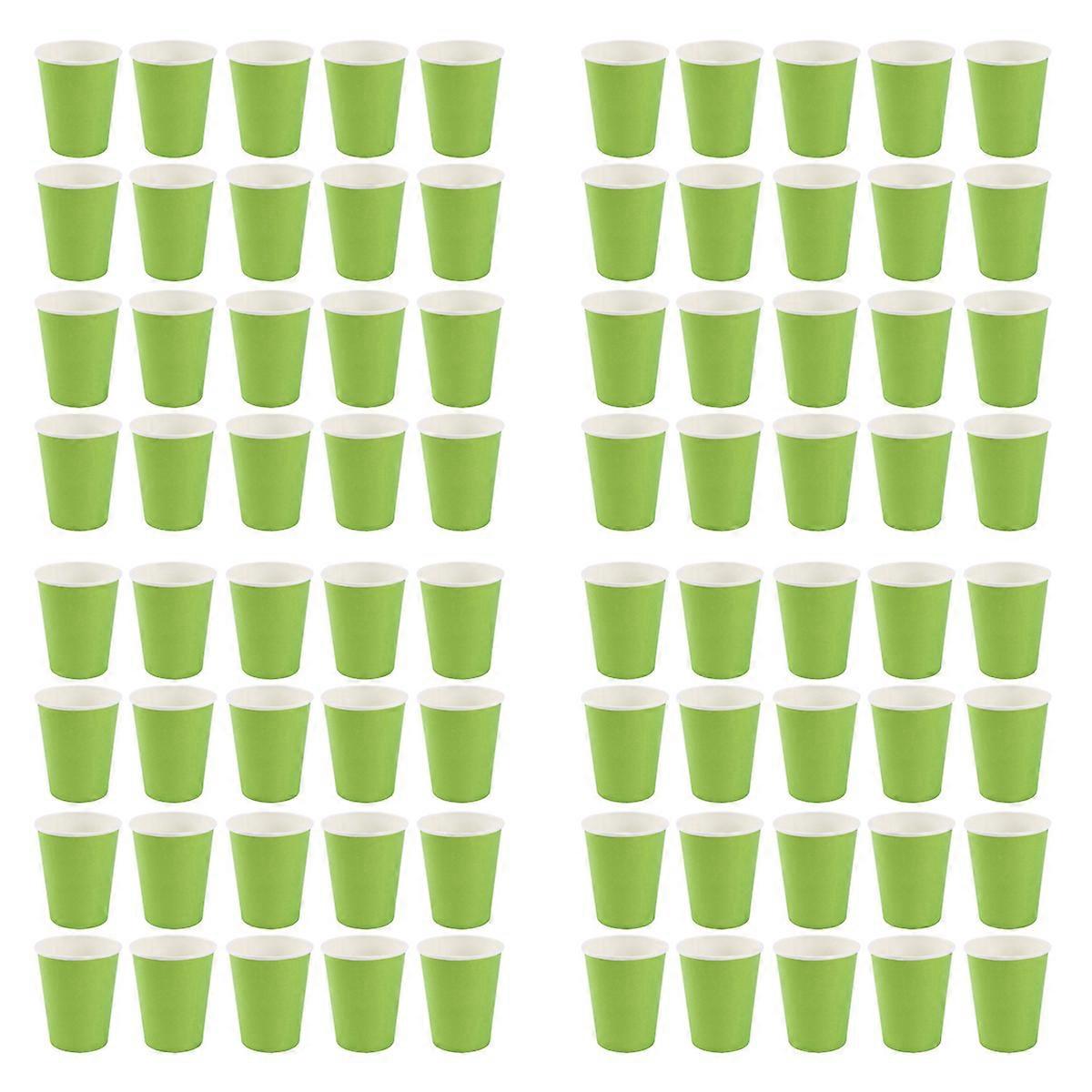 80 Pappbecher (9Oz) - Einfarbig einfarbig Geburtstagscatering (Grün)