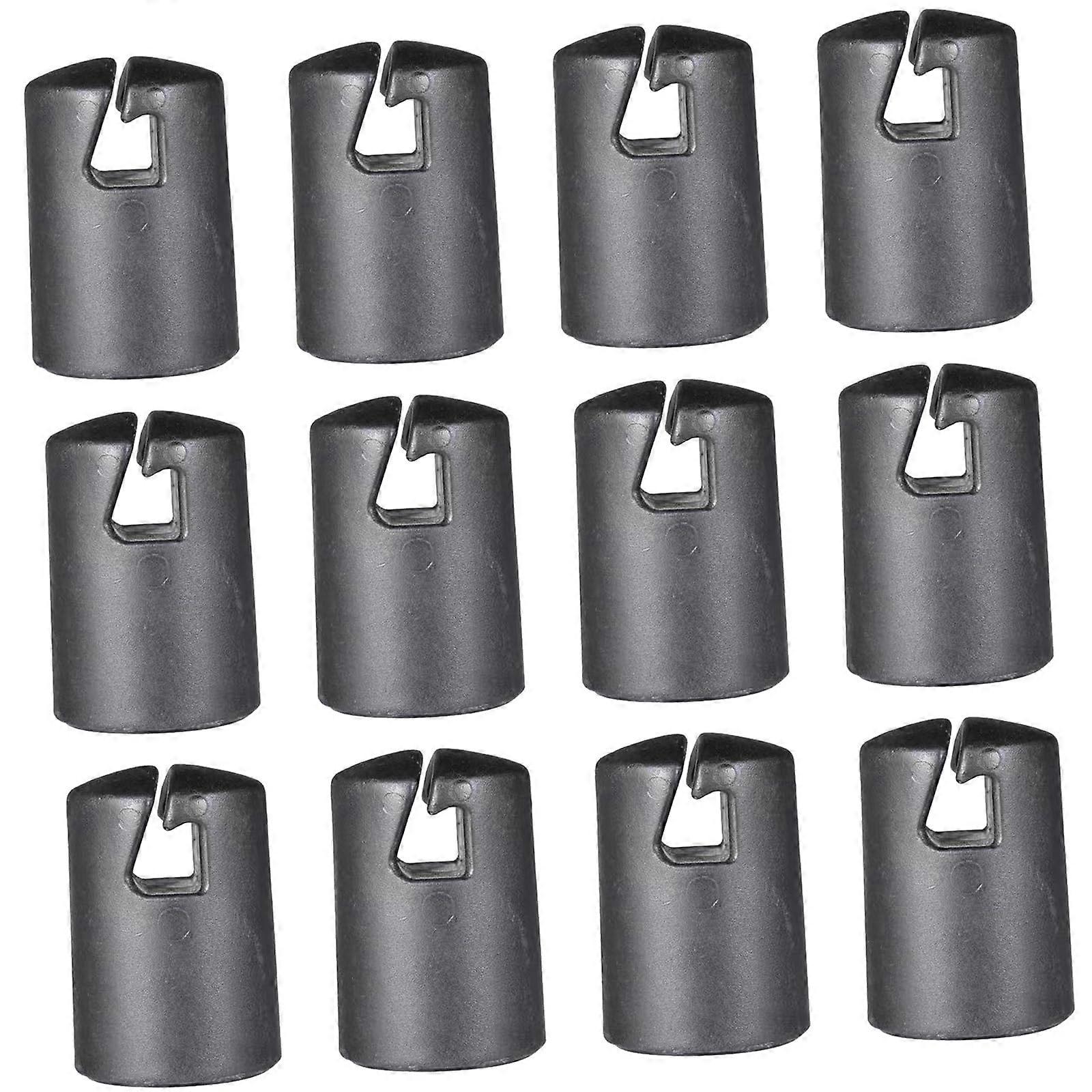 12 Pack Trampoline Rod Caps - Black Protective Covers for Round and Rectangular Trampolines, Easy Replacement Accessories
