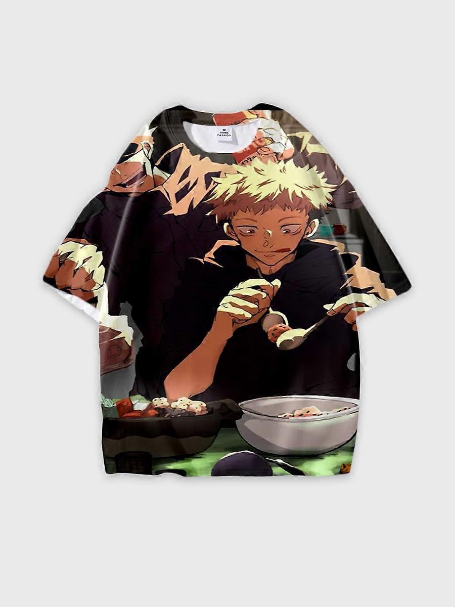 T-shirt round neck Character Pattern loose short sleeve P557