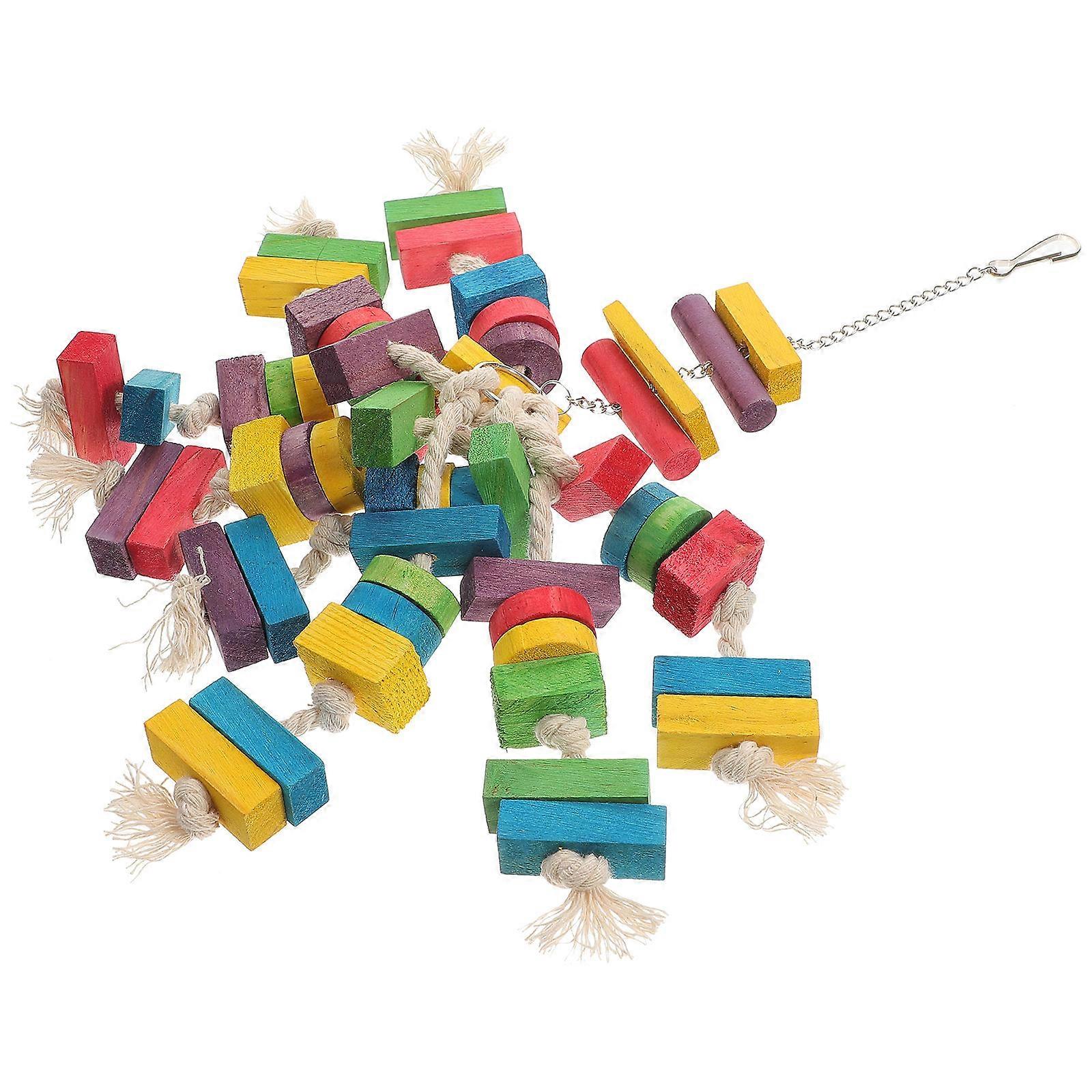 Fun Hanging Bird Toy for Cage Made of Durable Wood Keeps Parrots Busy and Happy