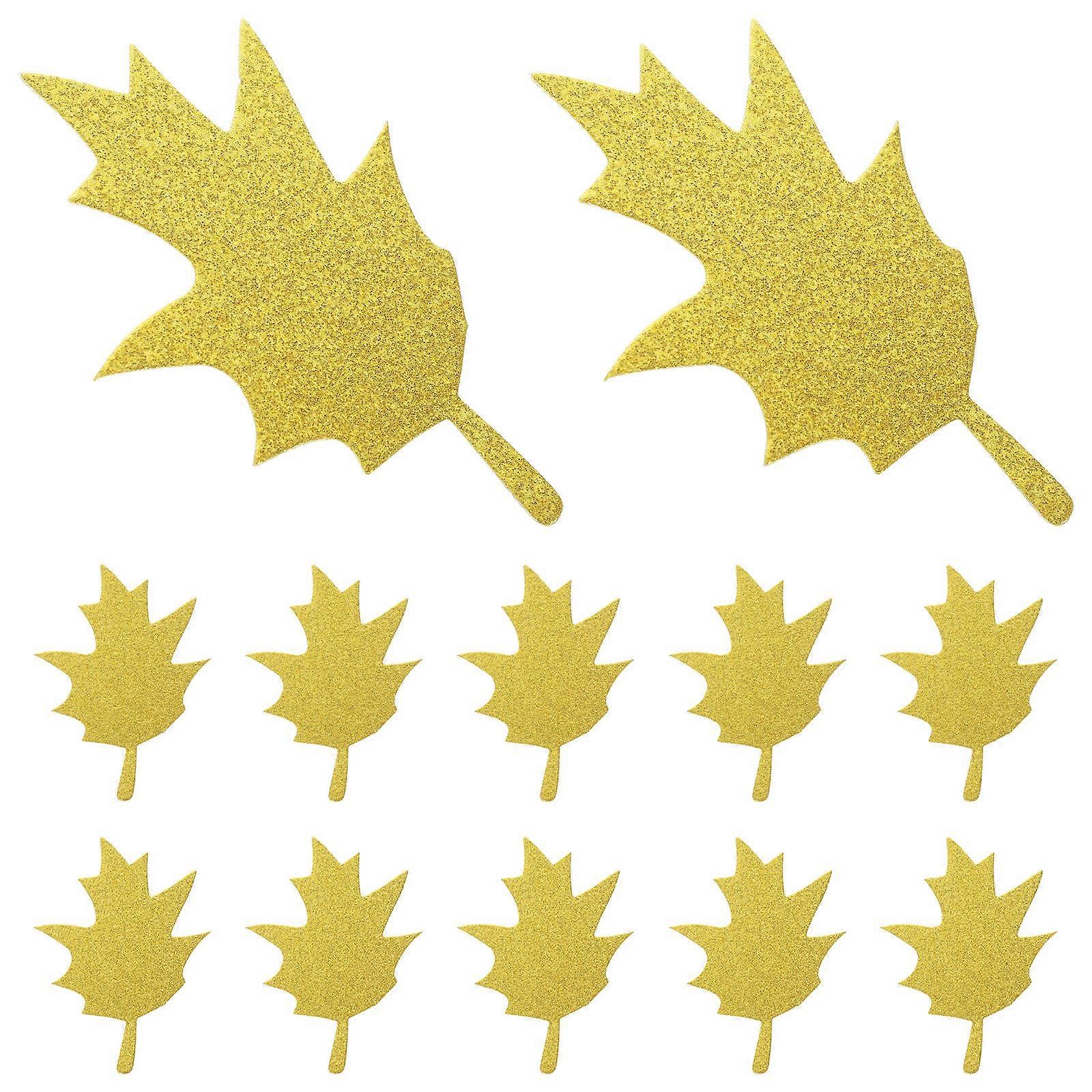 Golden Paper Maple Leaves for Decoration with Creative Design and Bright Color 20 Pieces